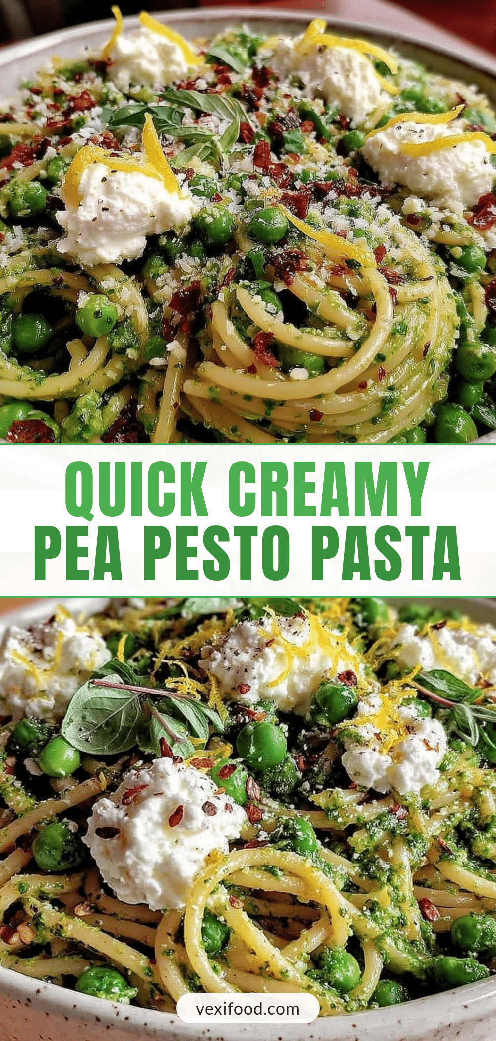 creamy pea pesto pasta recipe
