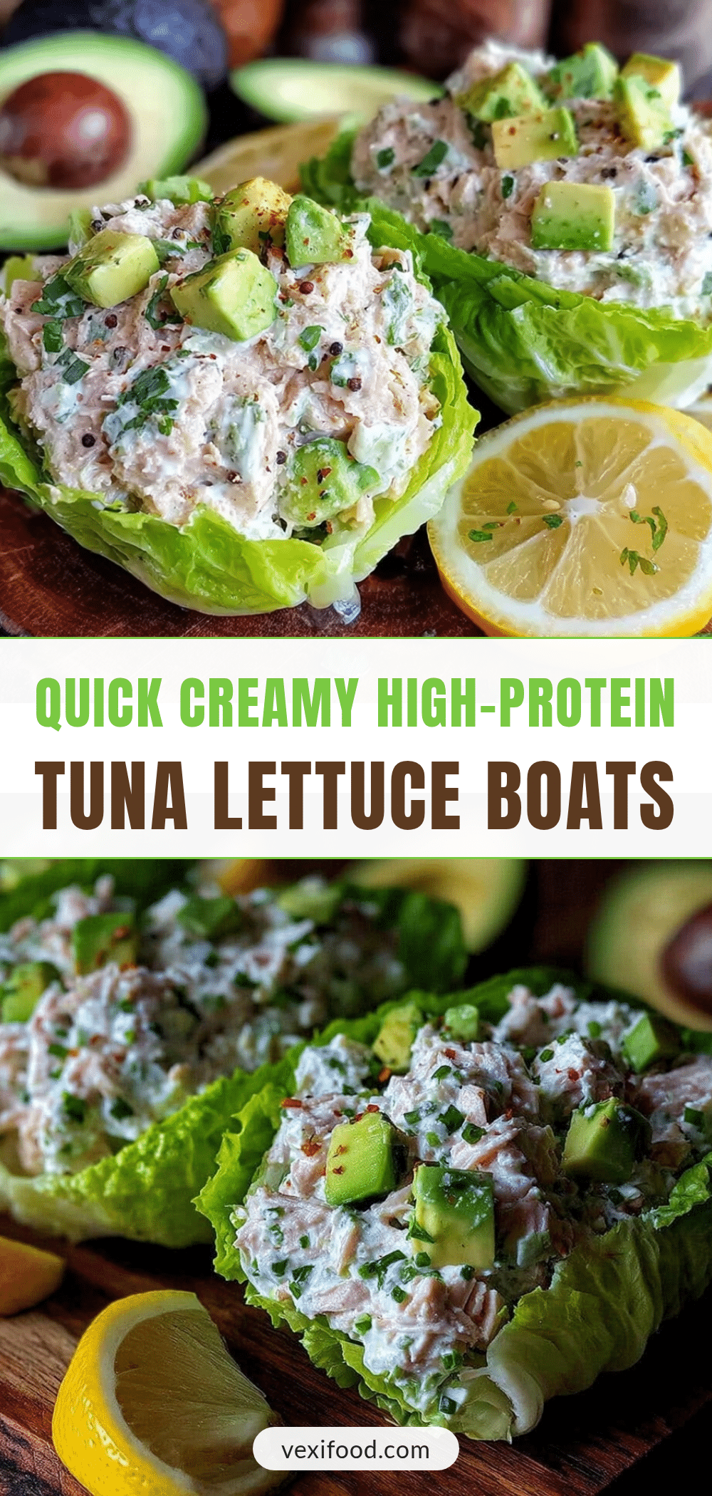 high-protein tuna salad lettuce boats recipe