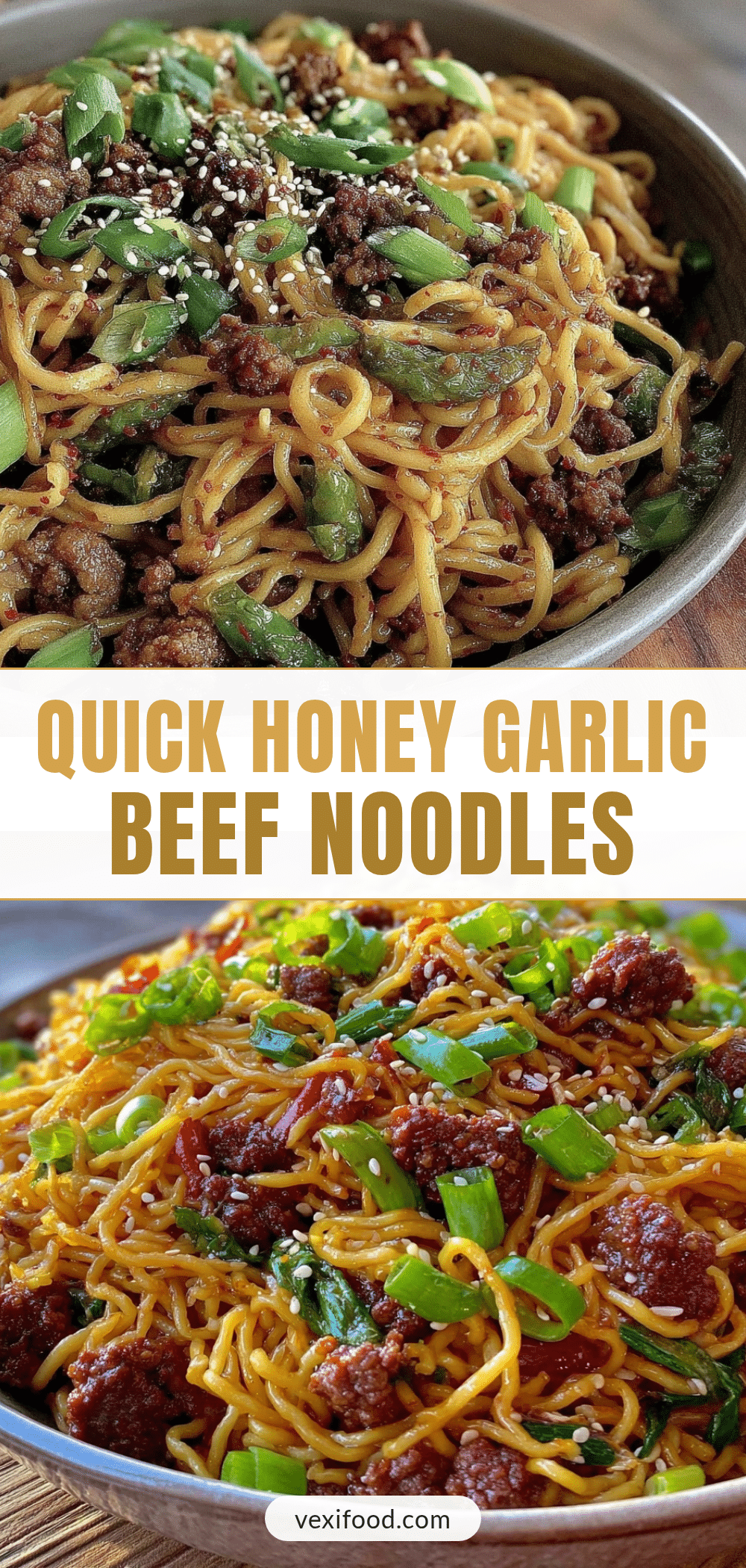 honey garlic ground beef noodles recipe
