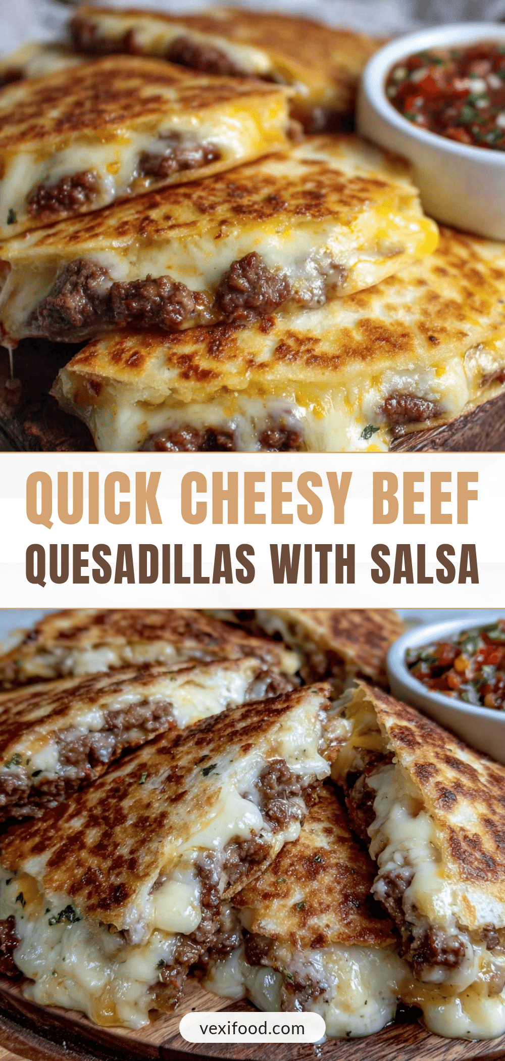 quick cheesy ground beef quesadillas recipe