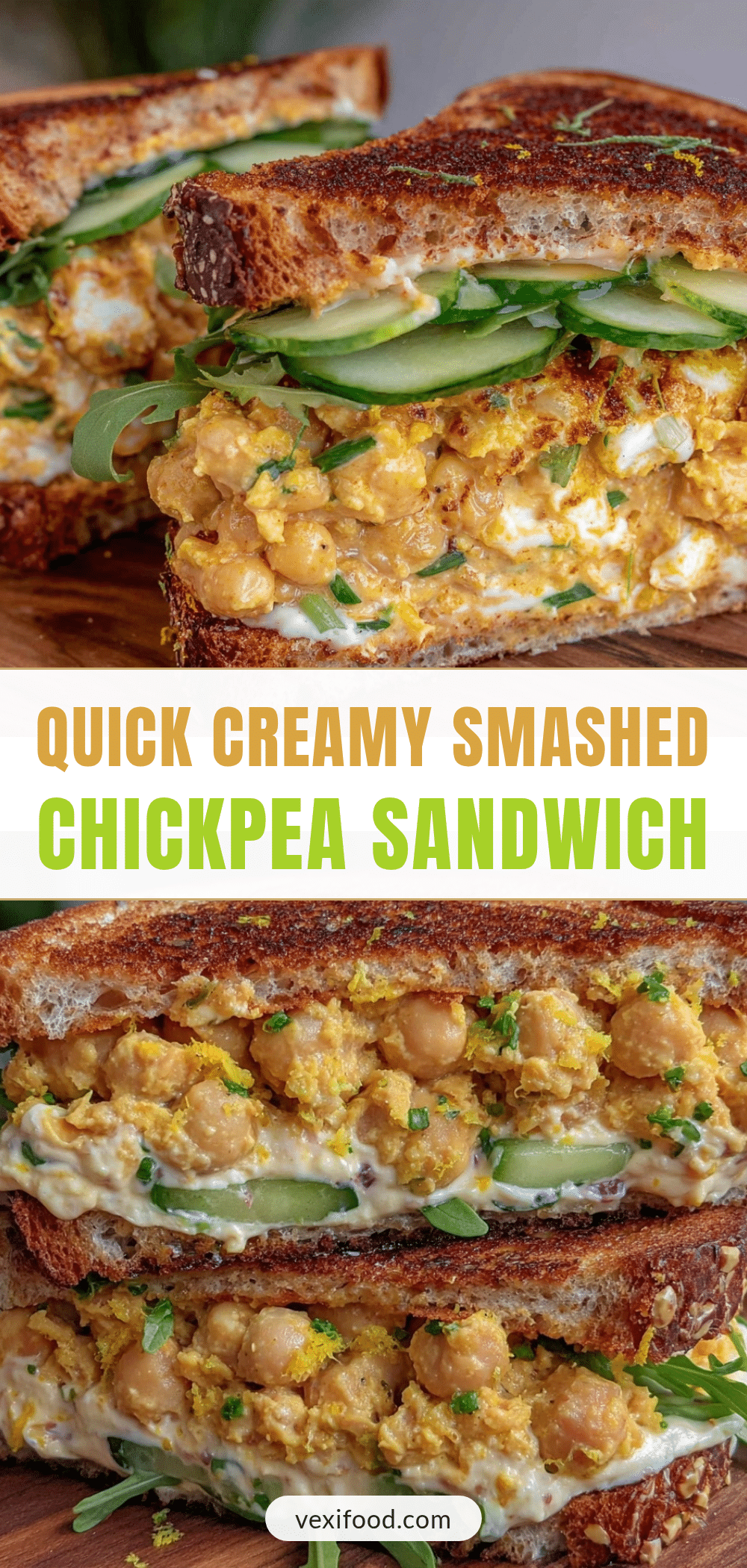 quick creamy smashed chickpea sandwich recipe