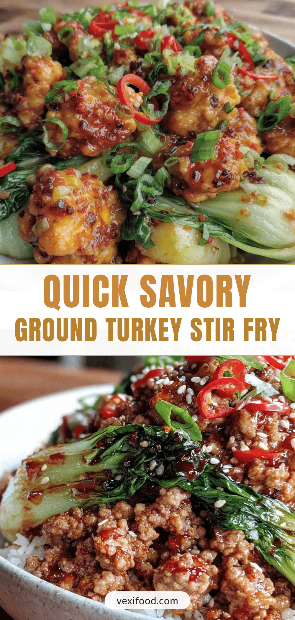 quick savory ground turkey stir fry recipe