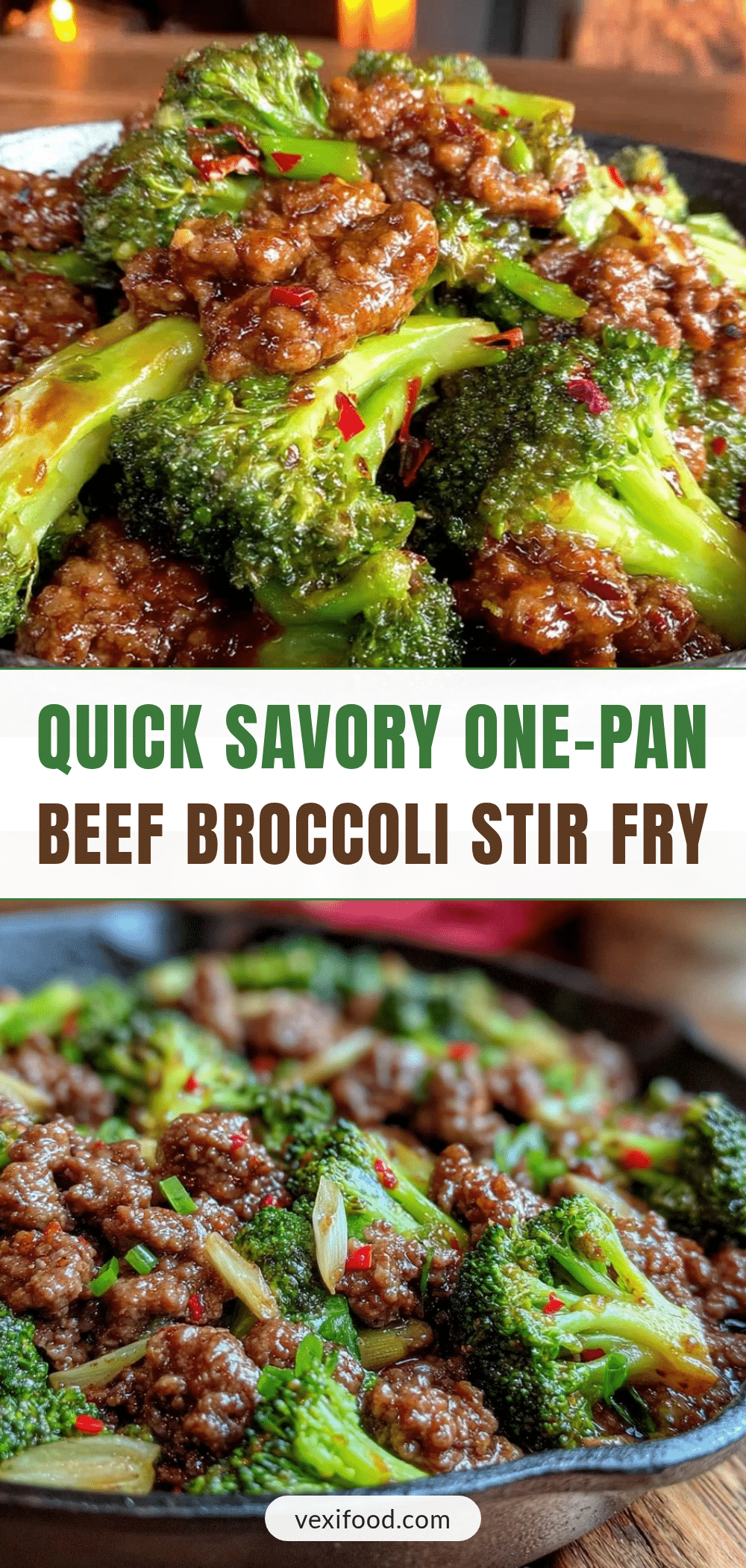 quick savory one-pan ground beef and broccoli stir fry recipe