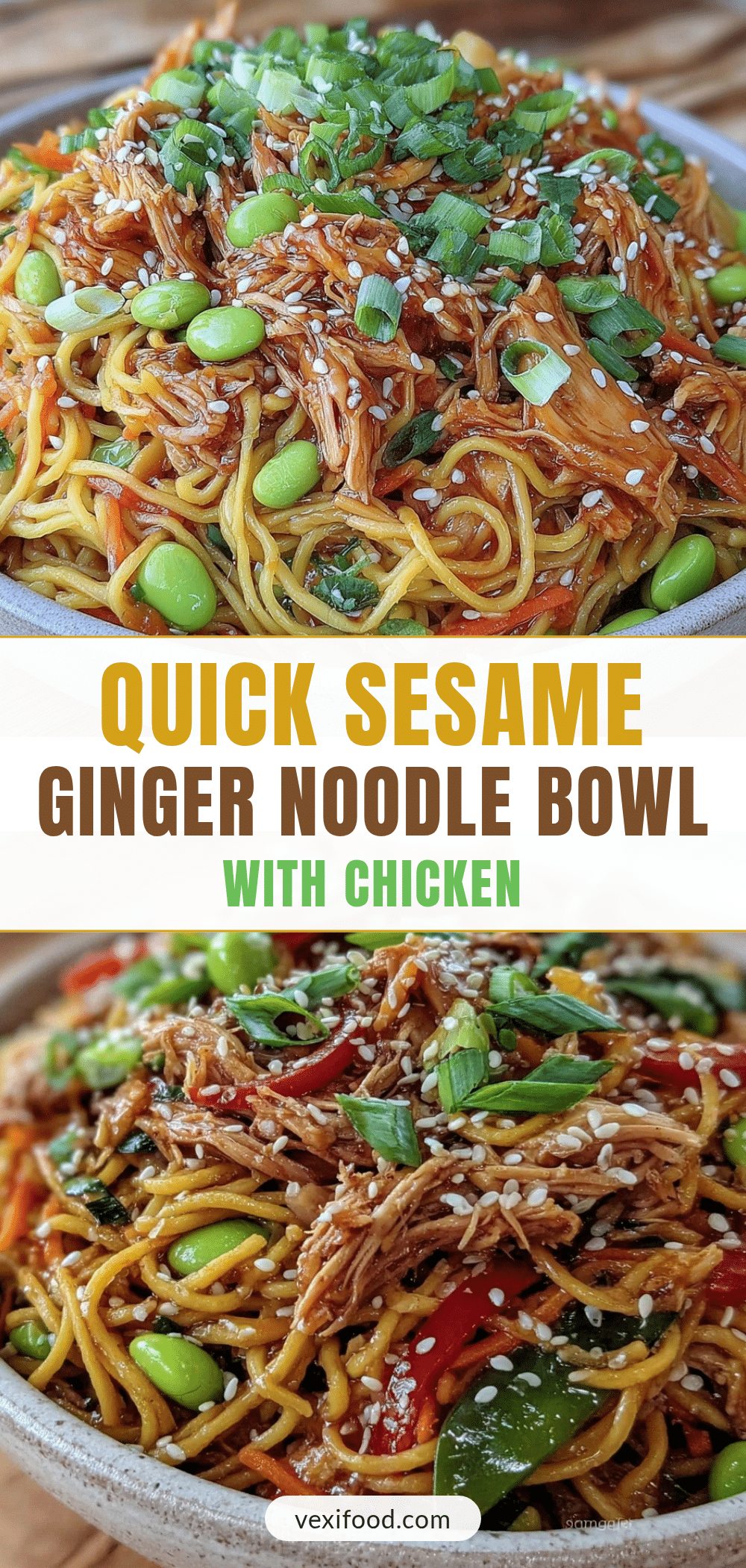 quick sesame ginger noodle bowl recipe
