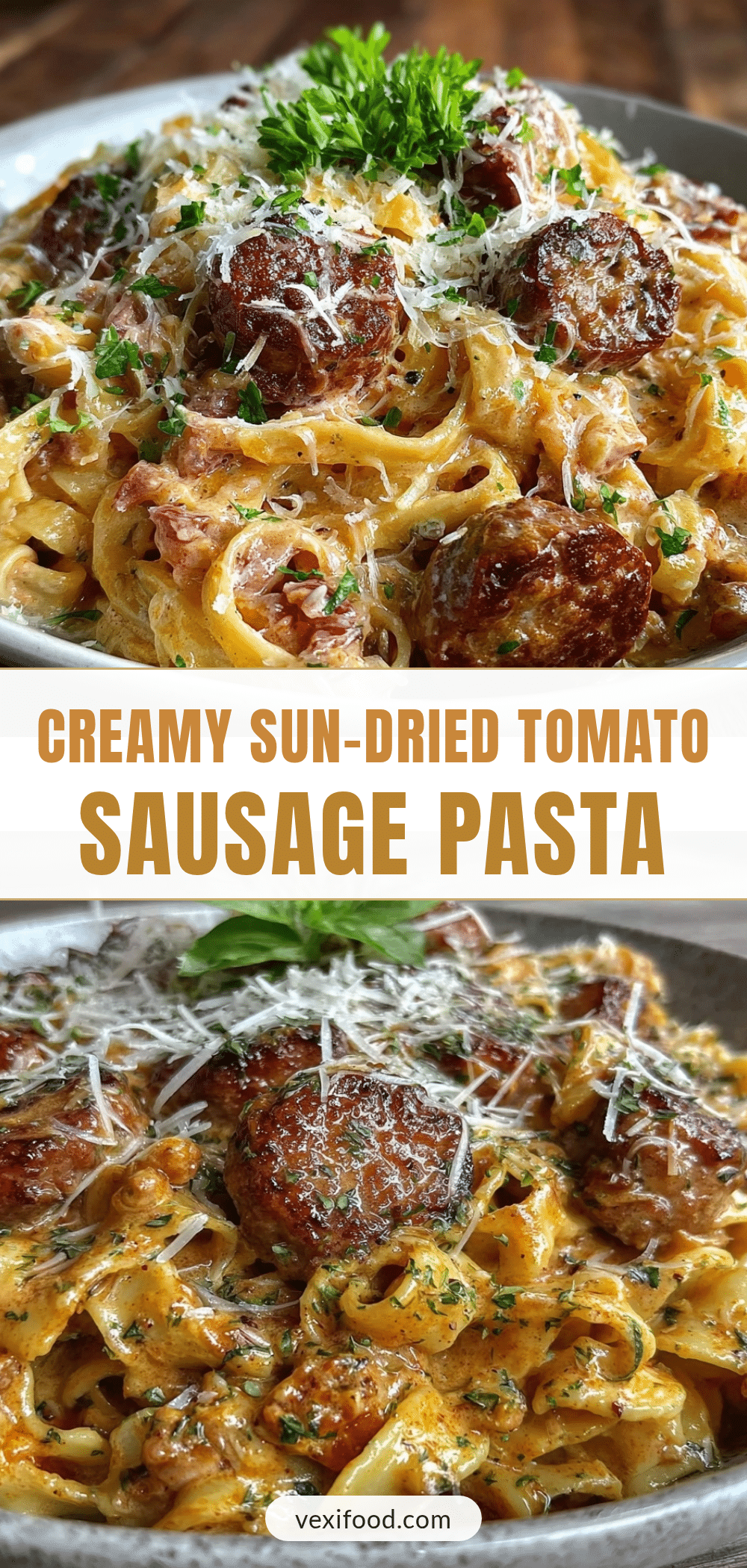sun-dried tomato cream pasta with italian sausage recipe