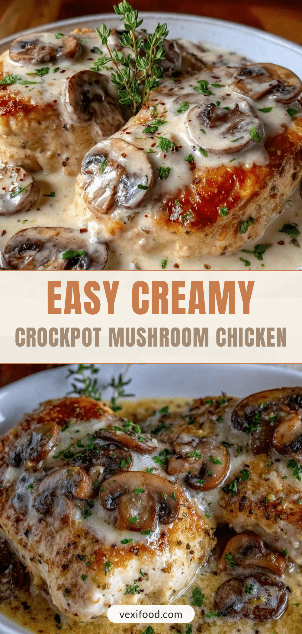 creamy crockpot mushroom chicken breast recipe