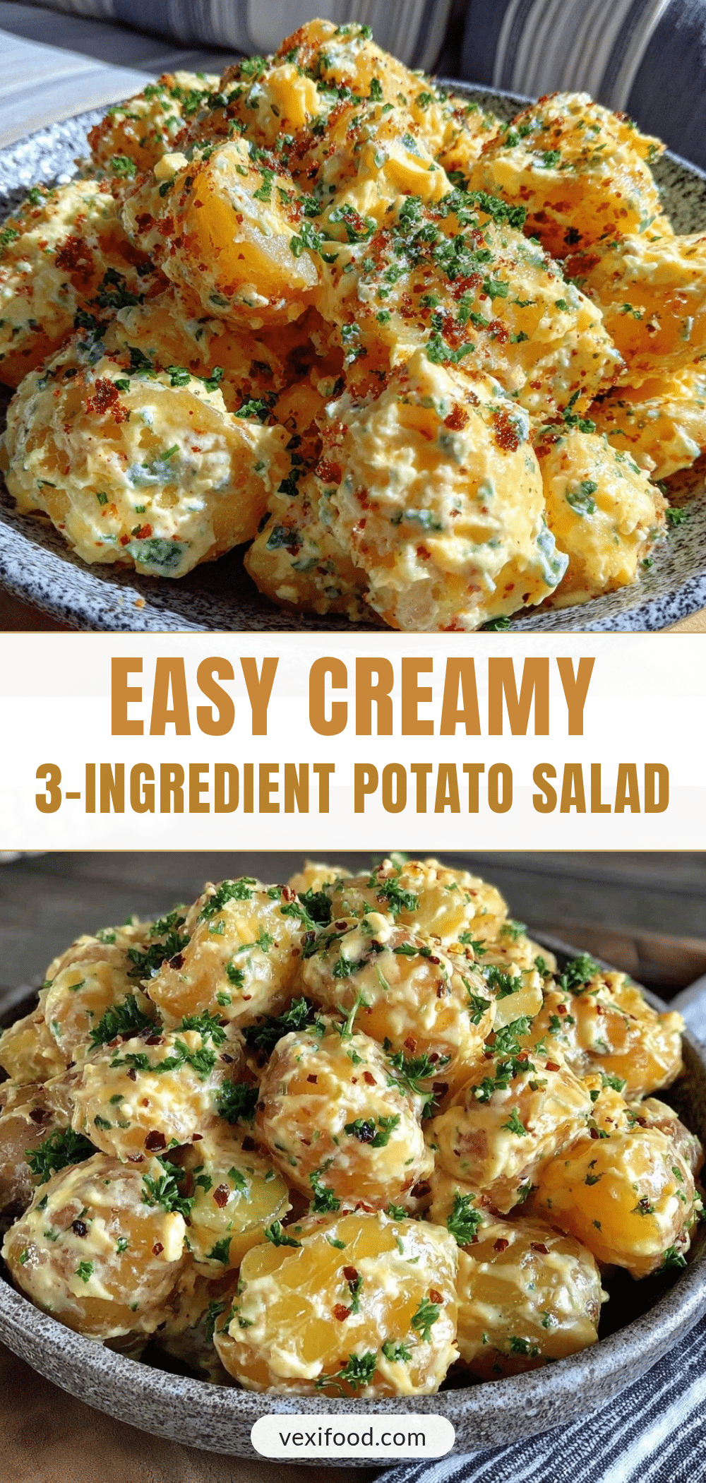 easy creamy 3-ingredient potato salad recipe