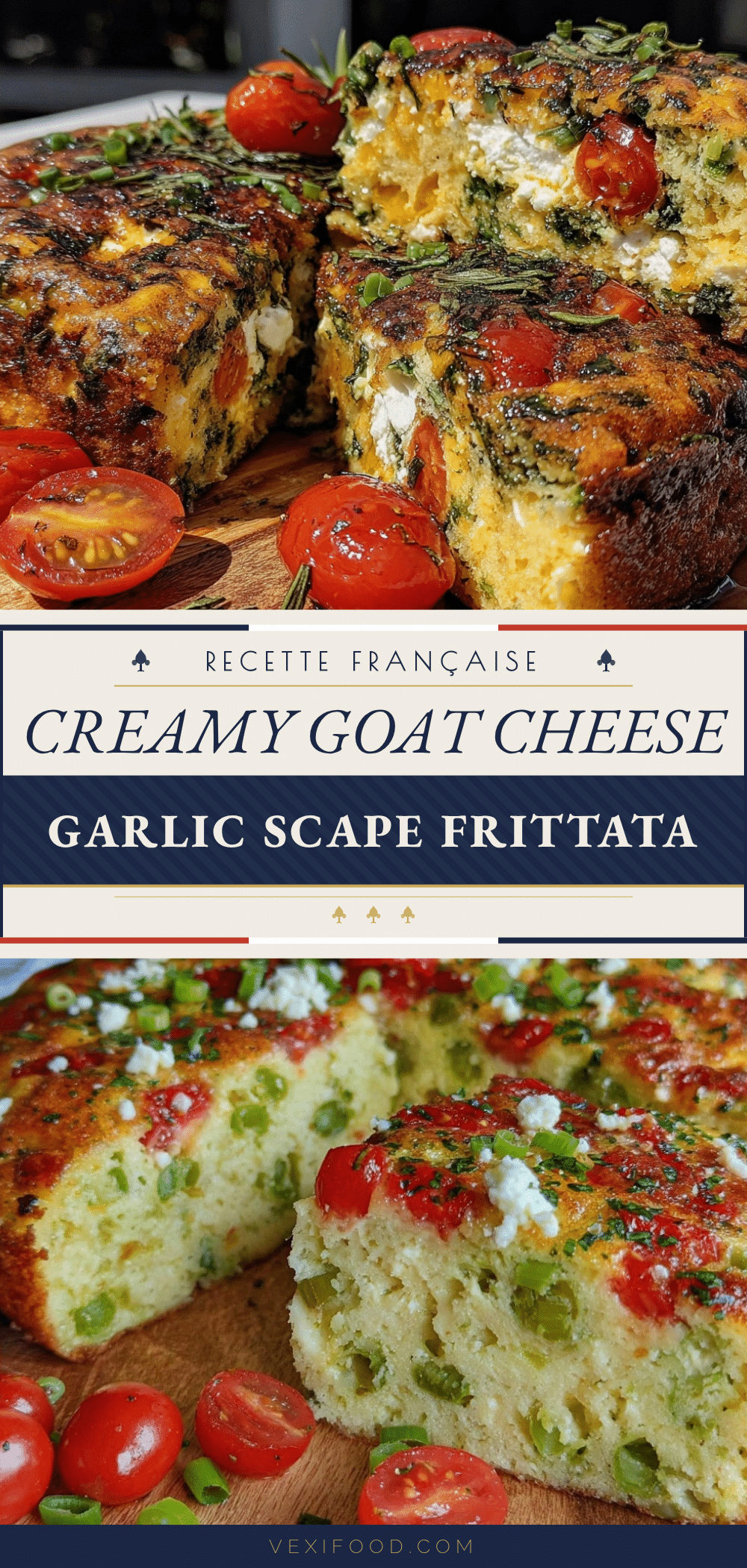 fresh garlic scape and goat cheese frittata recipe