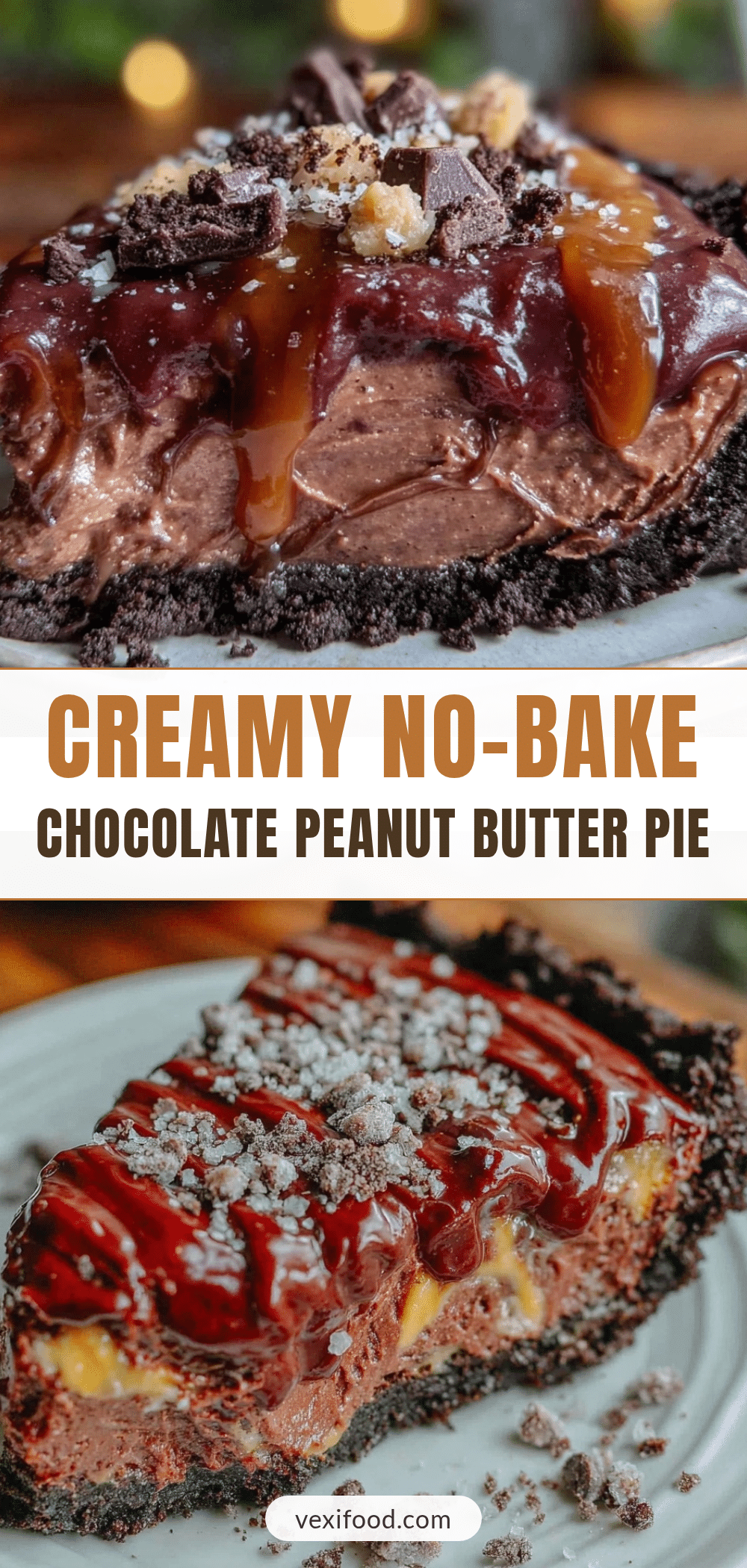 no-bake chocolate peanut butter pie recipe