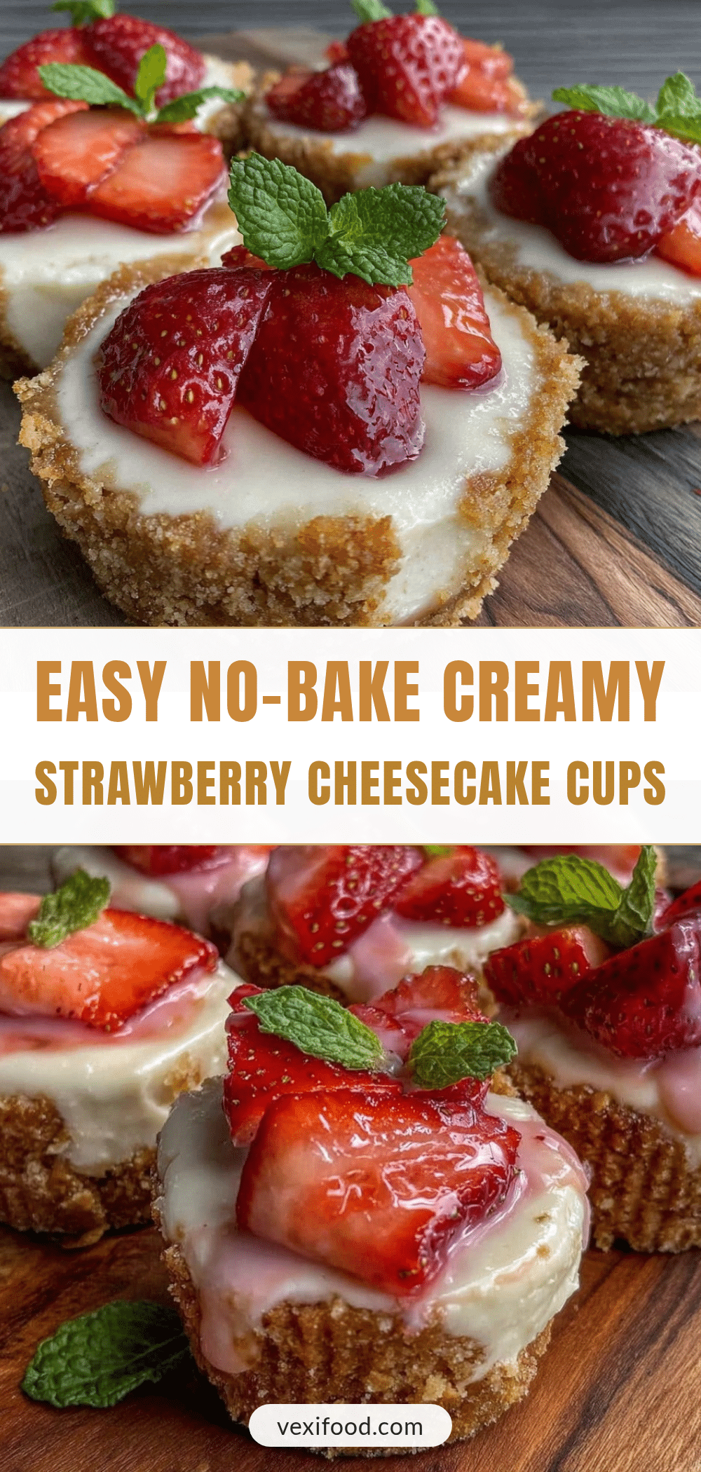 no-bake strawberry cheesecake cups recipe