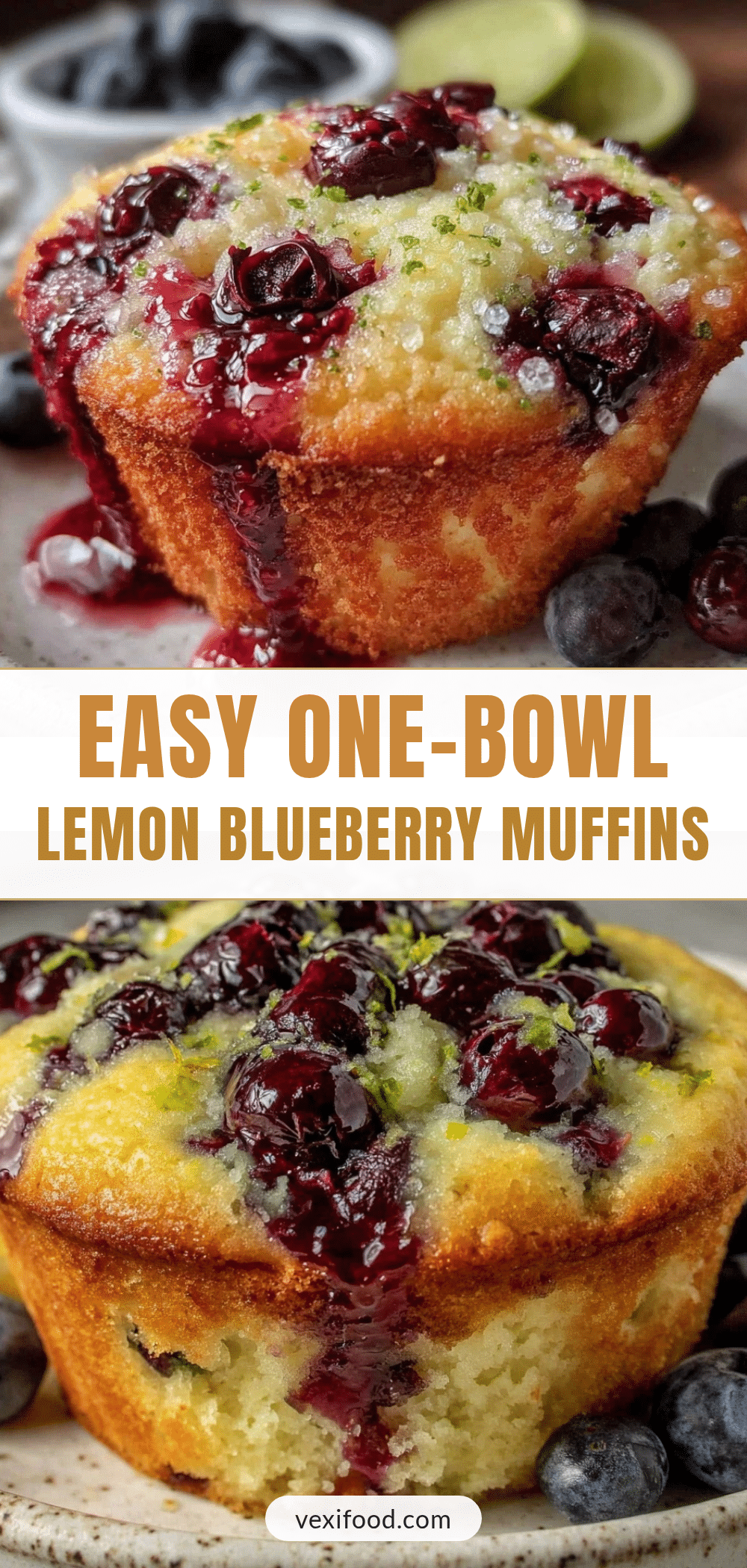 one-bowl lemon blueberry muffins recipe
