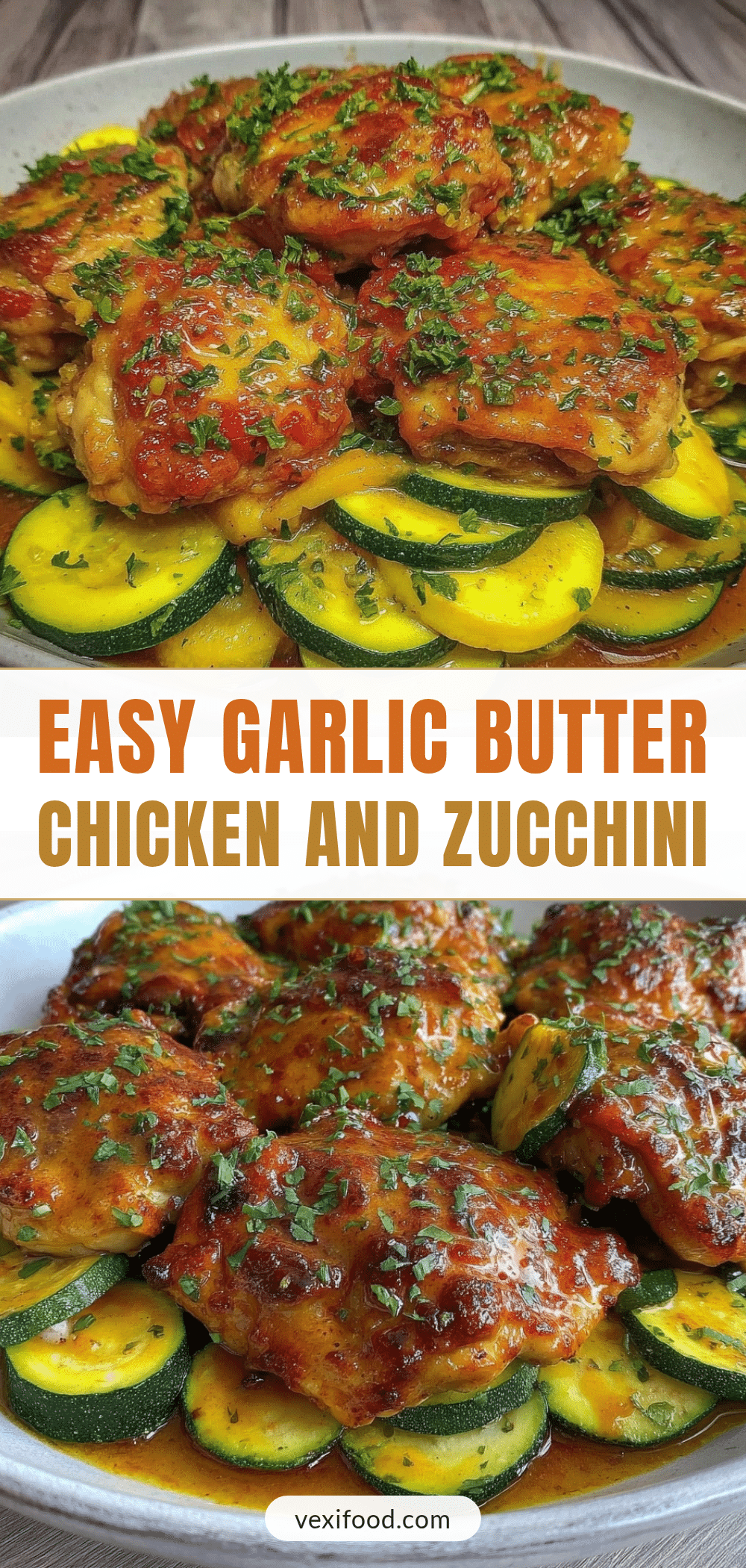 one-pan garlic butter chicken and zucchini recipe
