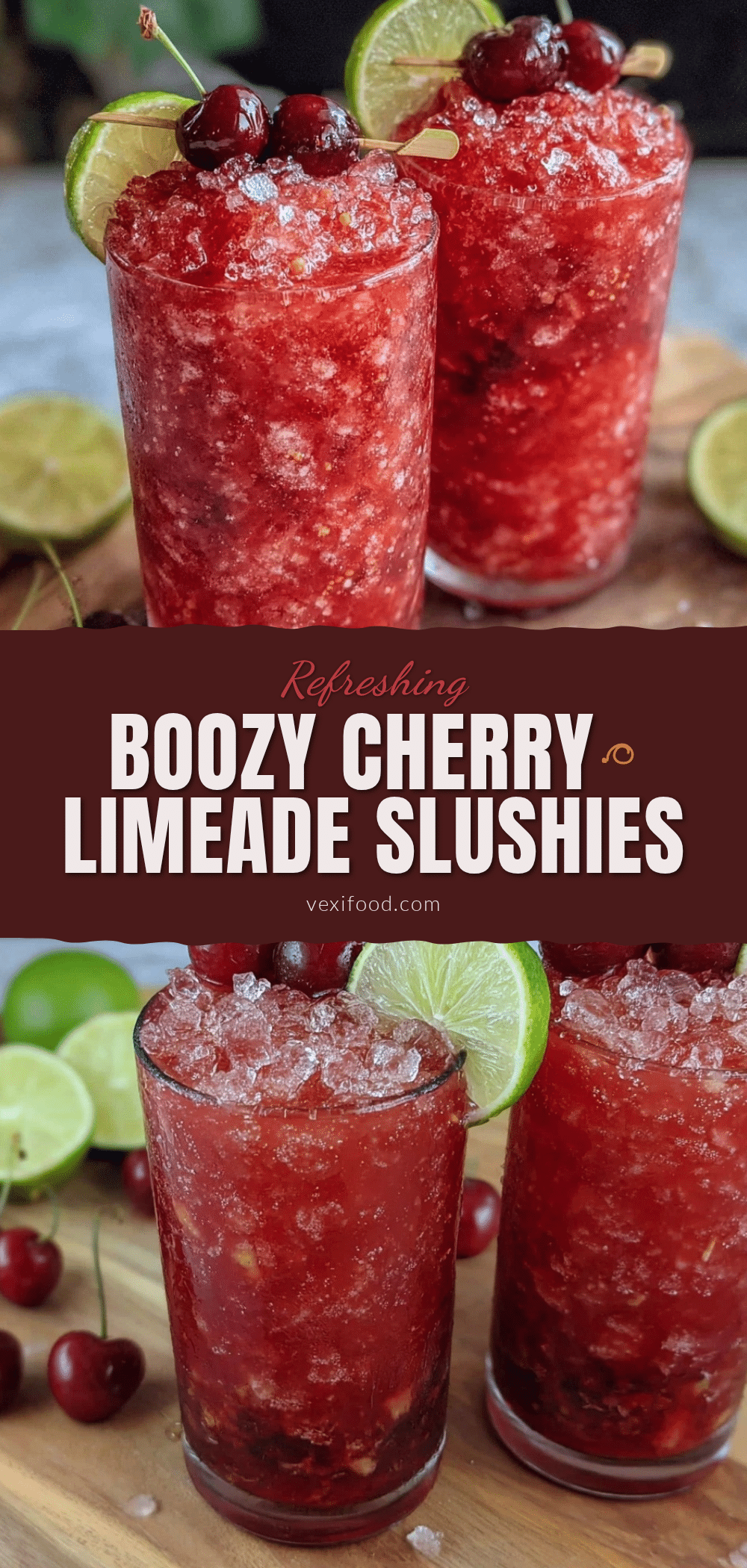 boozy cherry limeade slushies recipe