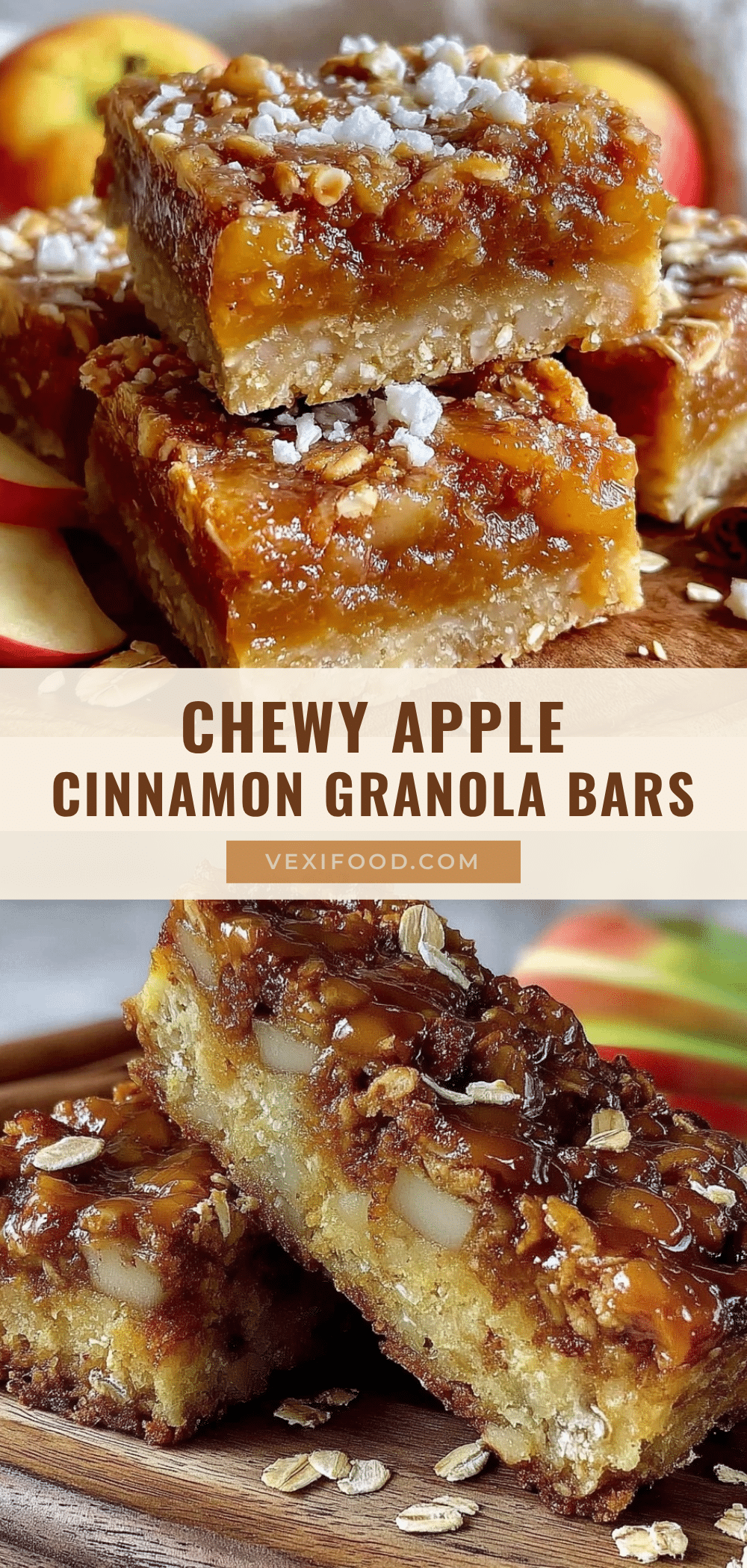 chewy apple cinnamon granola bars recipe