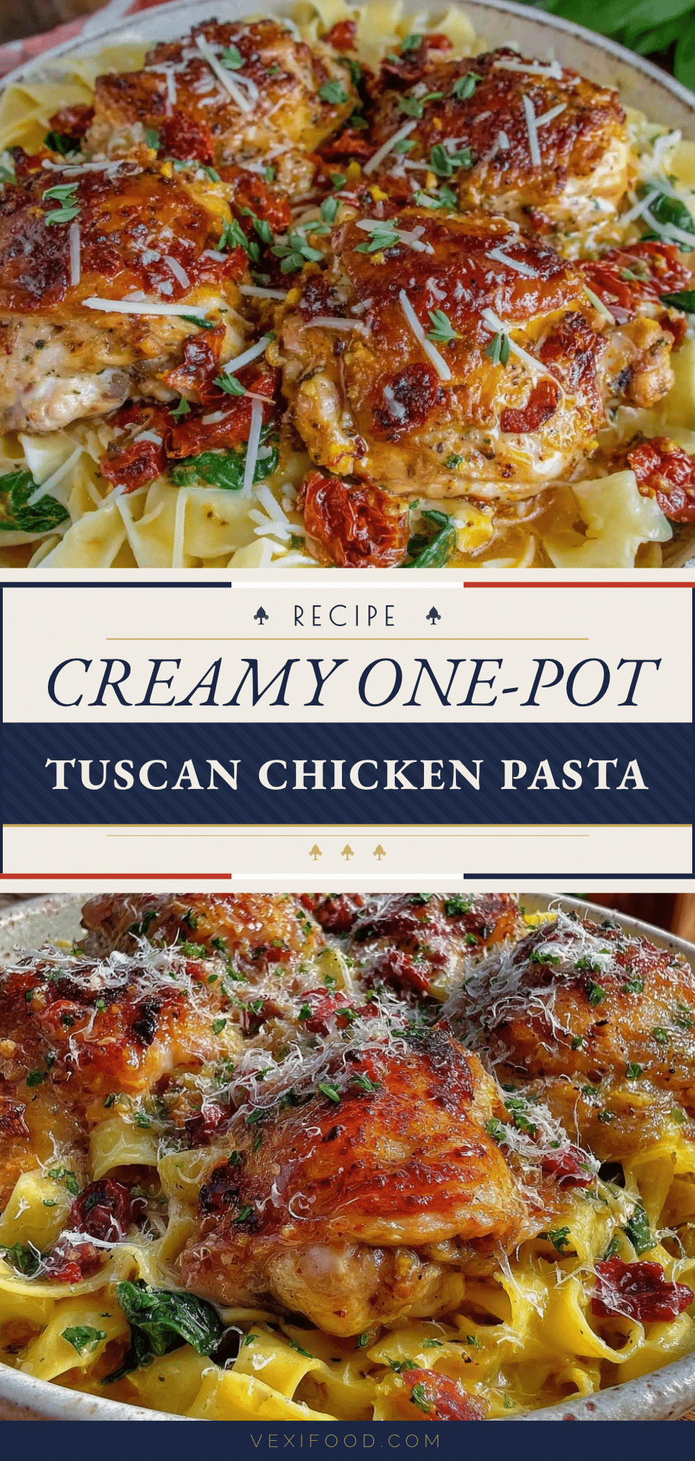 creamy one-pot tuscan chicken pasta recipe
