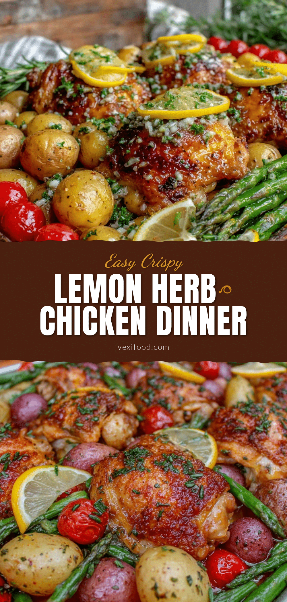 crispy sheet pan lemon herb chicken recipe