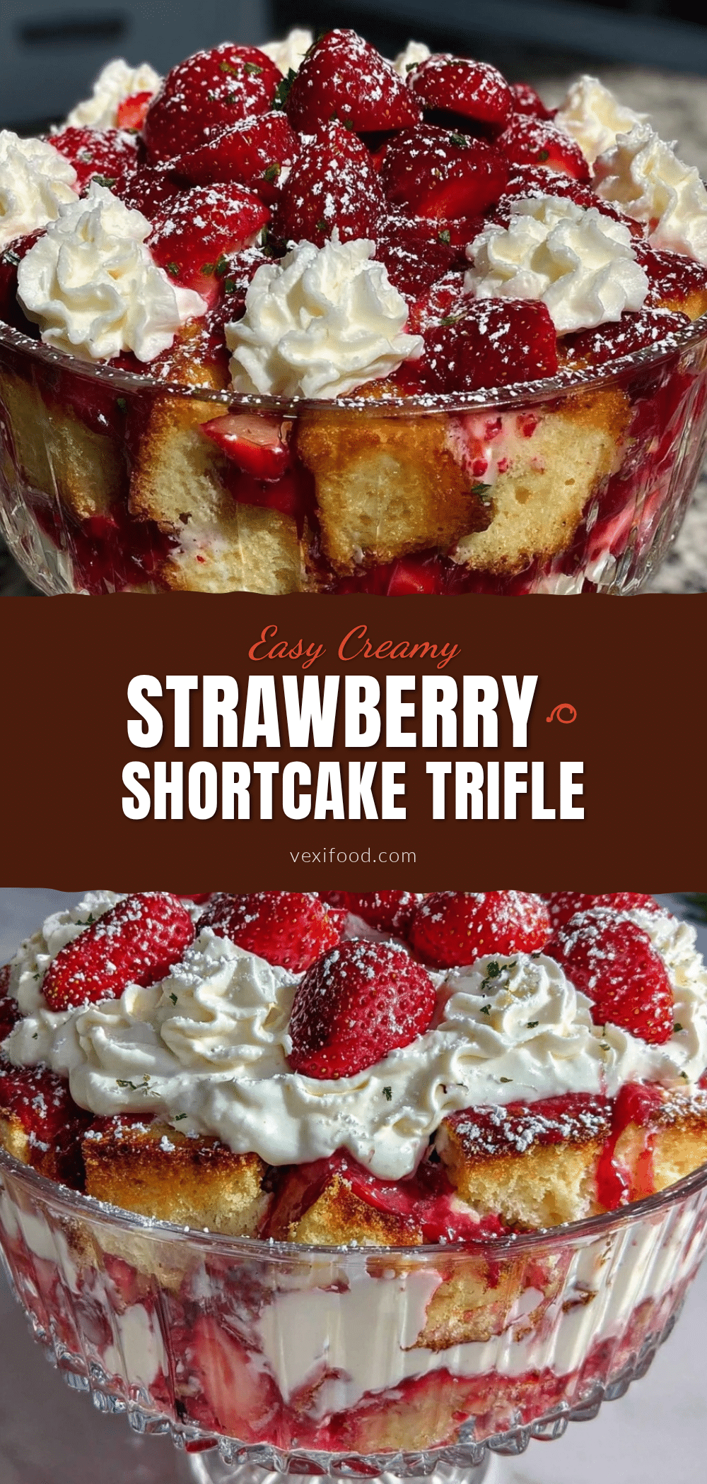 easy creamy strawberry shortcake trifle recipe