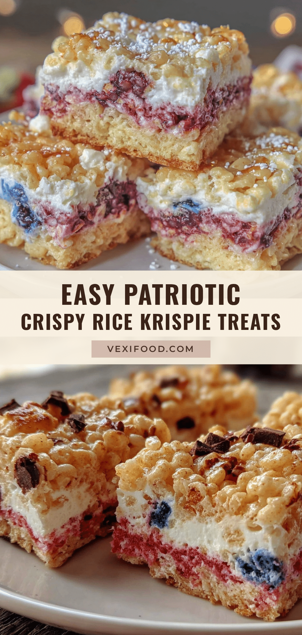Easy Patriotic Rice Krispie Treats recipe