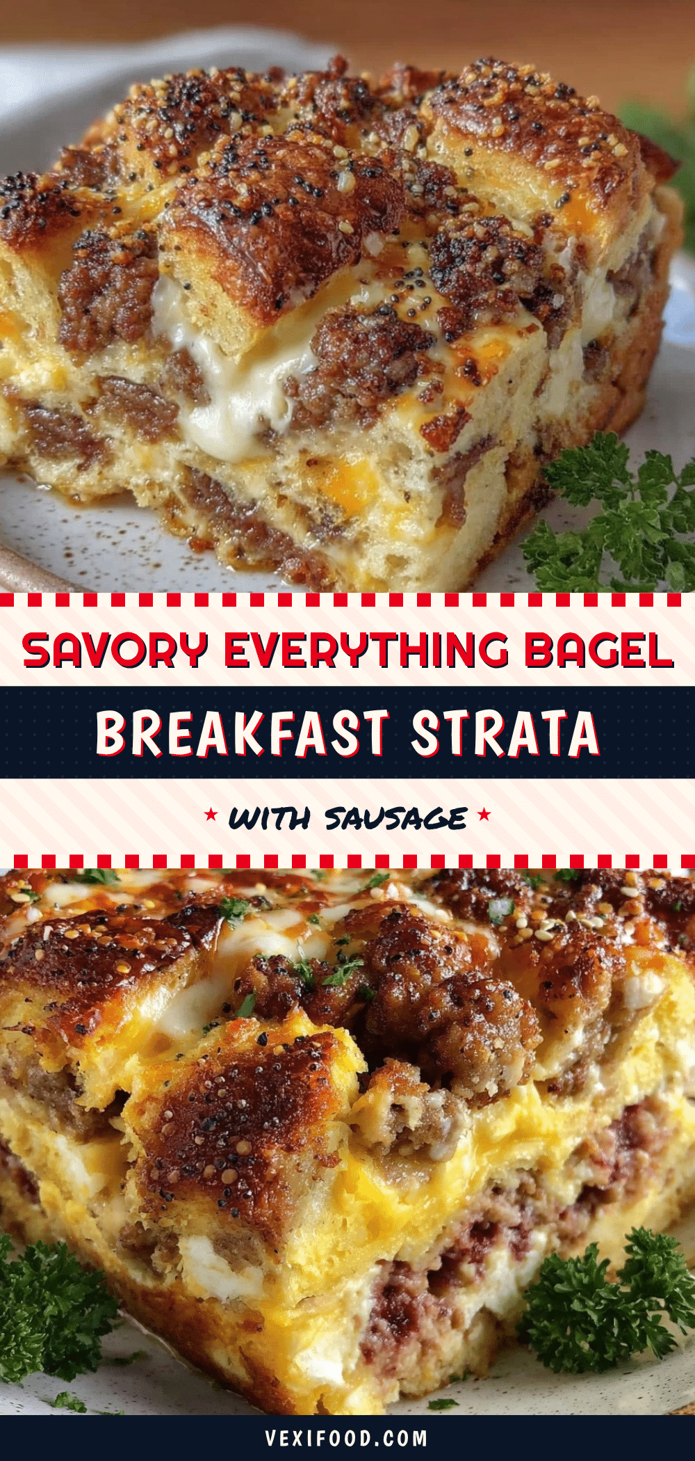 everything bagel breakfast strata recipe