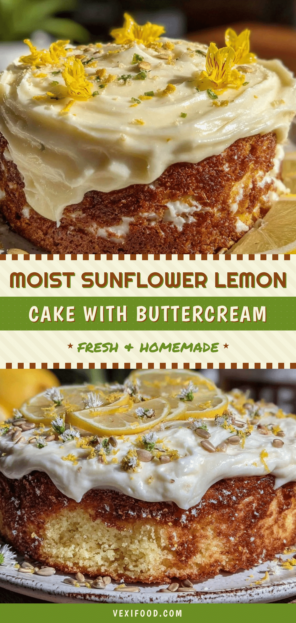 Moist Sunflower Lemon Cake recipe