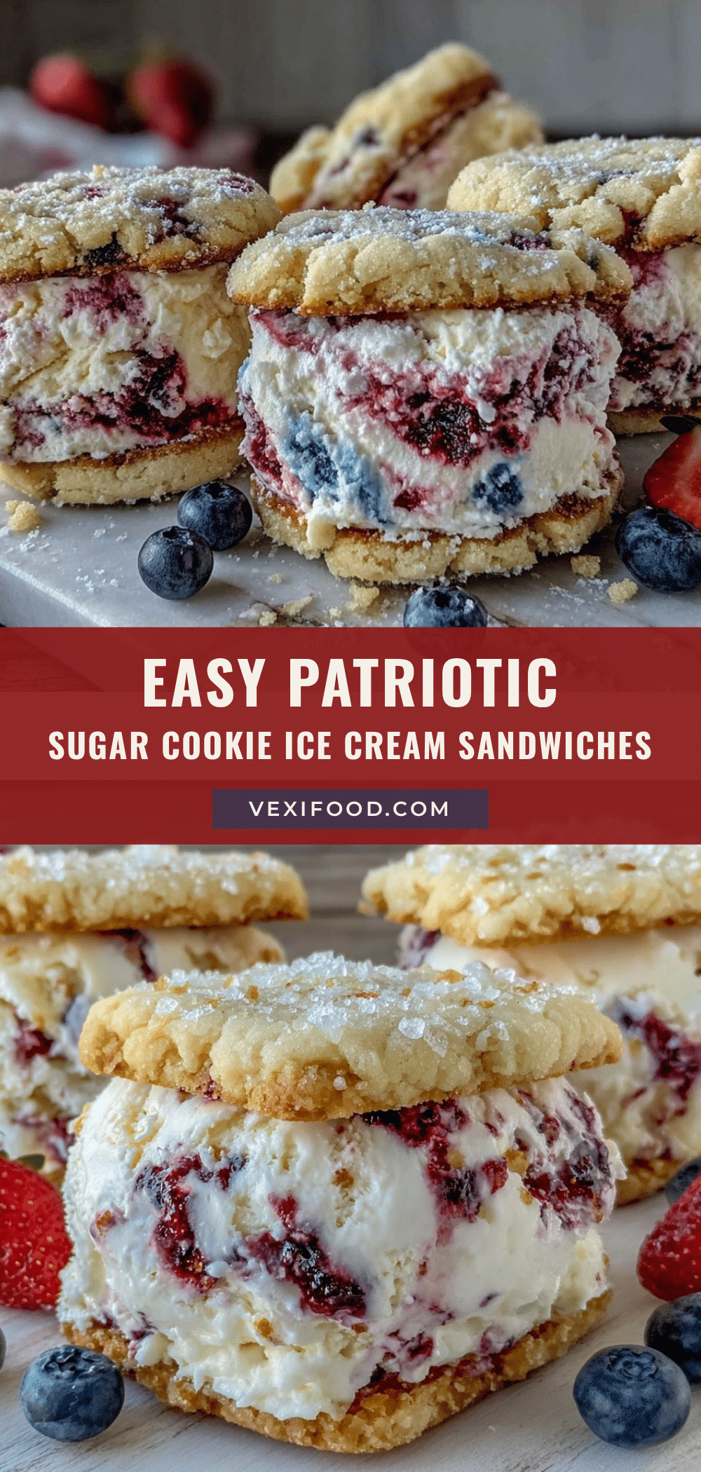 patriotic sugar cookie ice cream sandwiches recipe