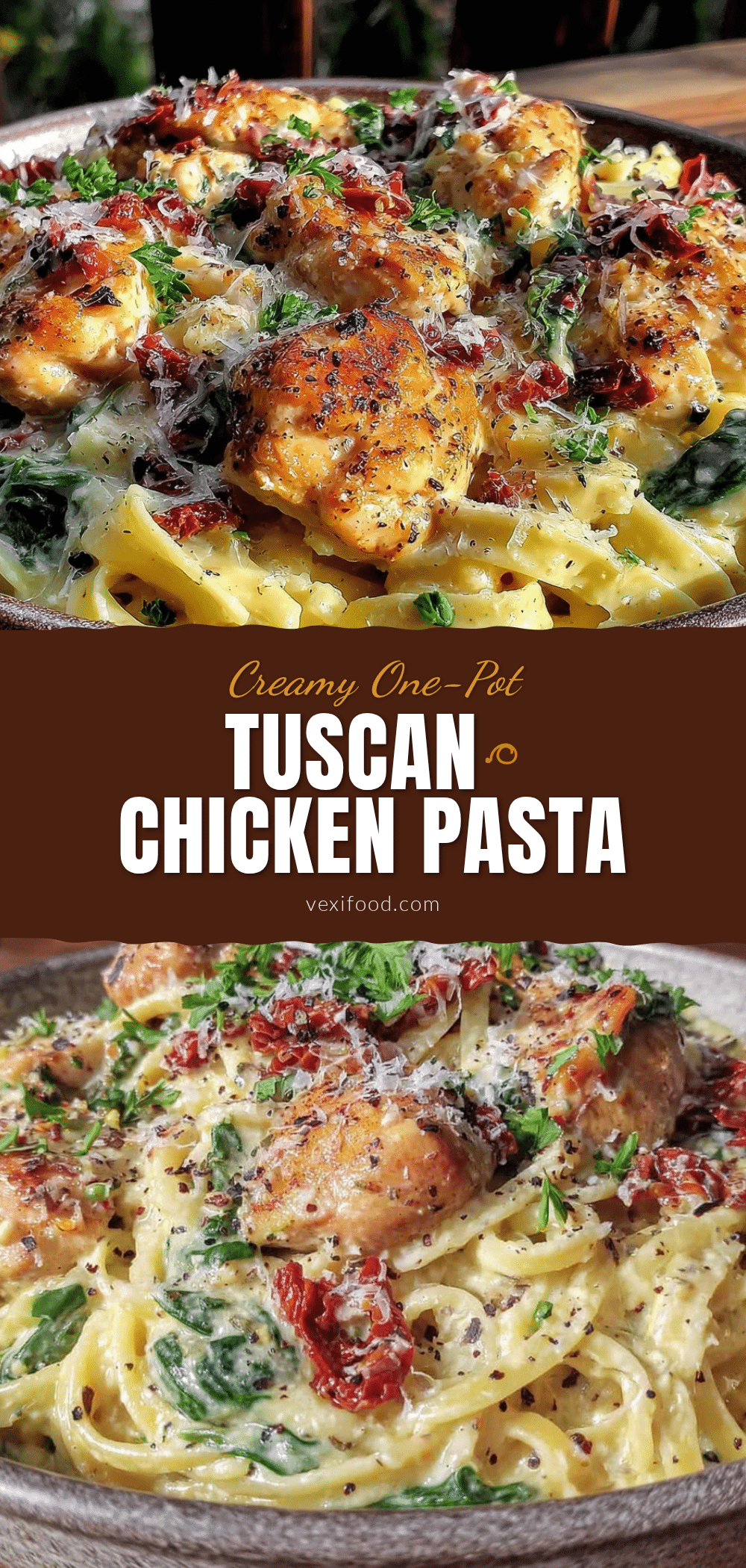 creamy one-pot tuscan chicken pasta recipe