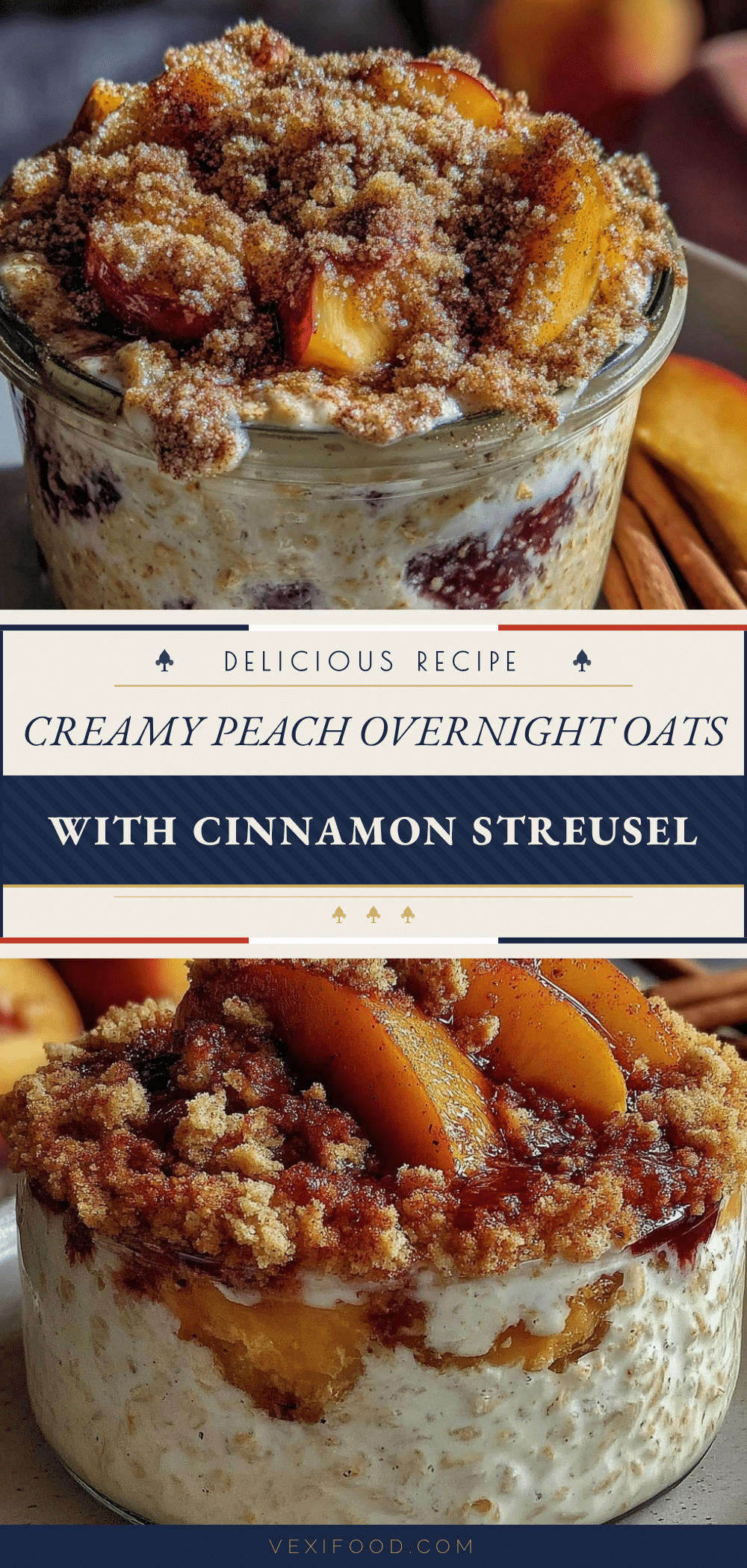 creamy peach overnight oats recipe