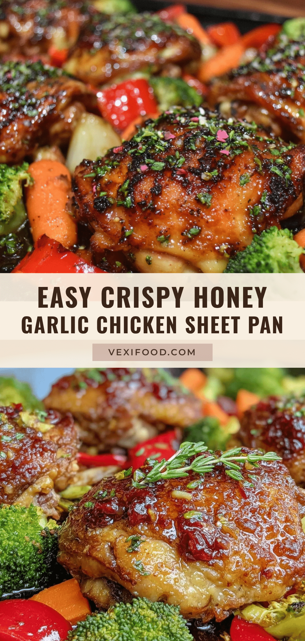 crispy sheet pan honey garlic chicken recipe