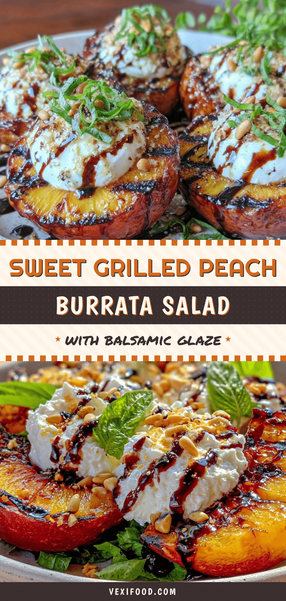 Fresh Grilled Peach Burrata Salad recipe