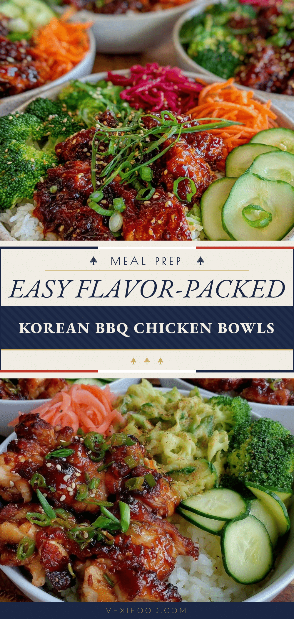 Korean BBQ chicken meal prep bowls recipe