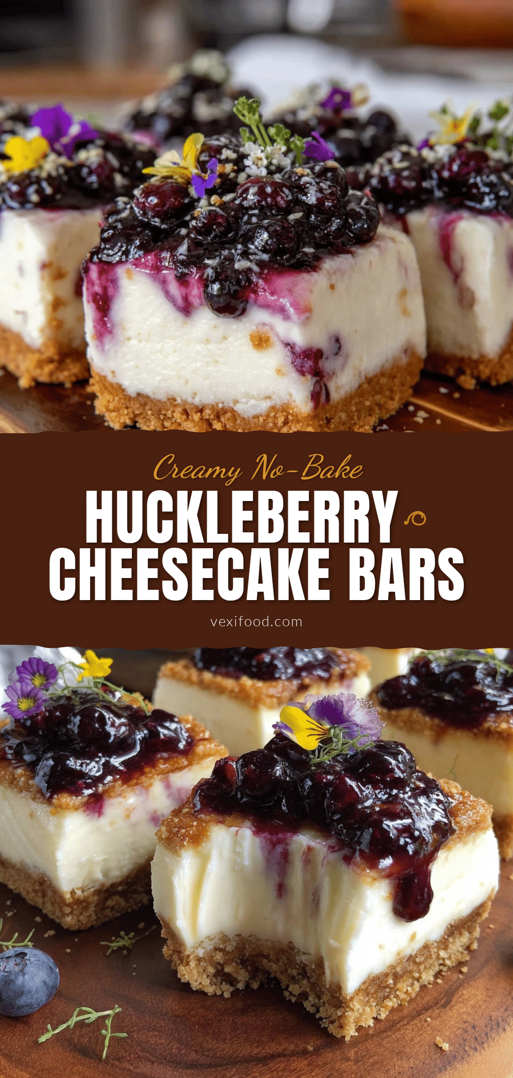 no bake huckleberry cheesecake bars recipe
