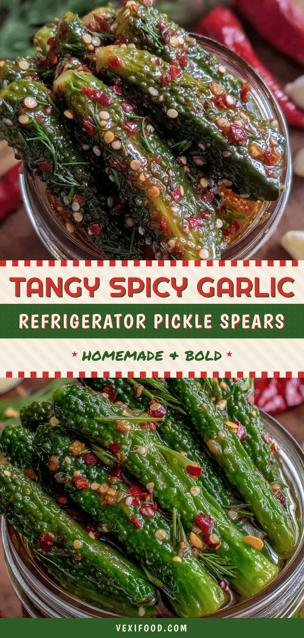 spicy garlic refrigerator pickle spears recipe