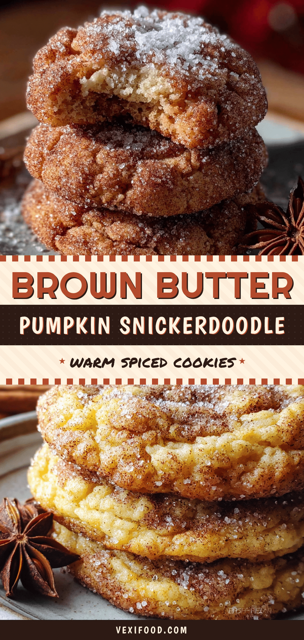 brown butter pumpkin snickerdoodle cookies recipe