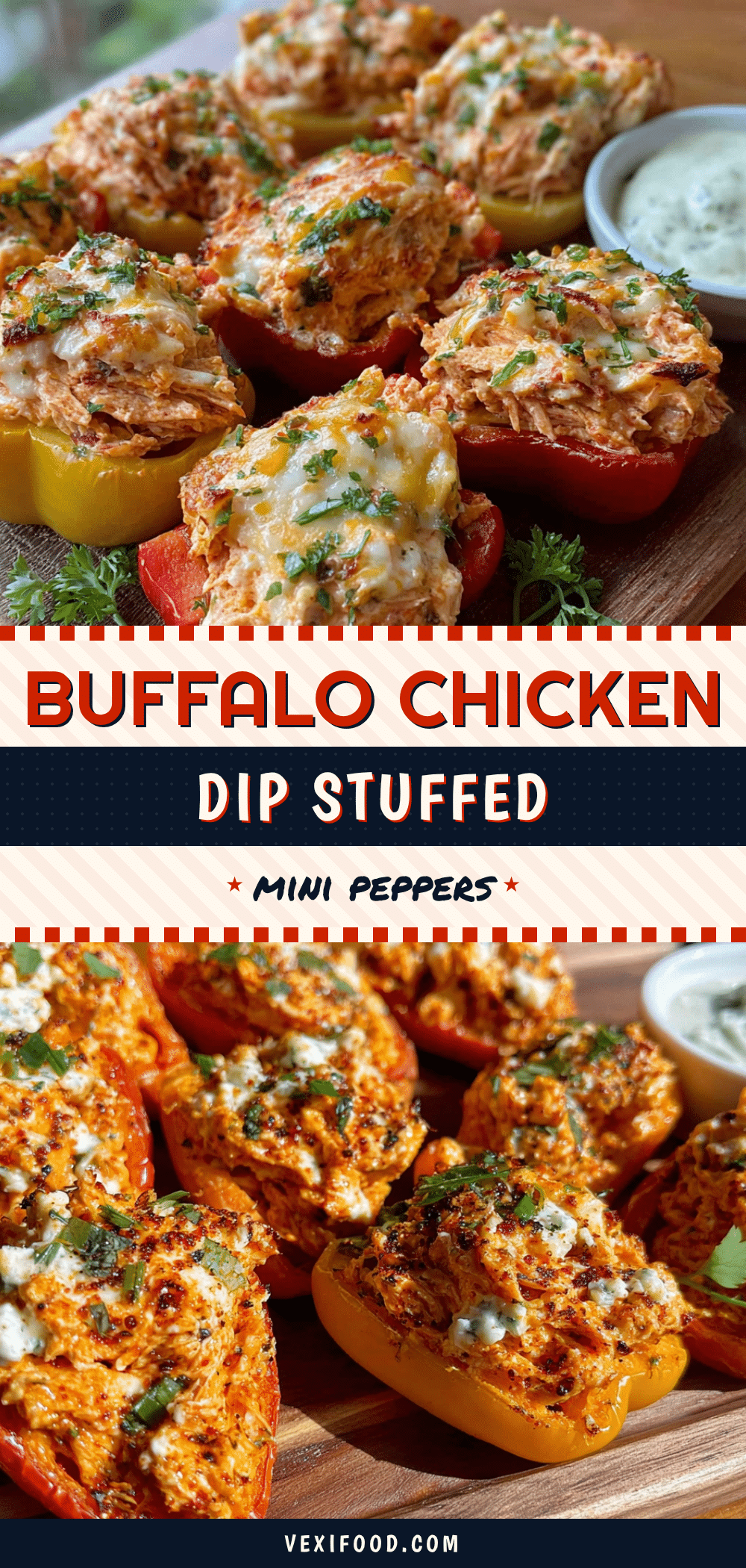 buffalo chicken dip stuffed mini peppers recipe