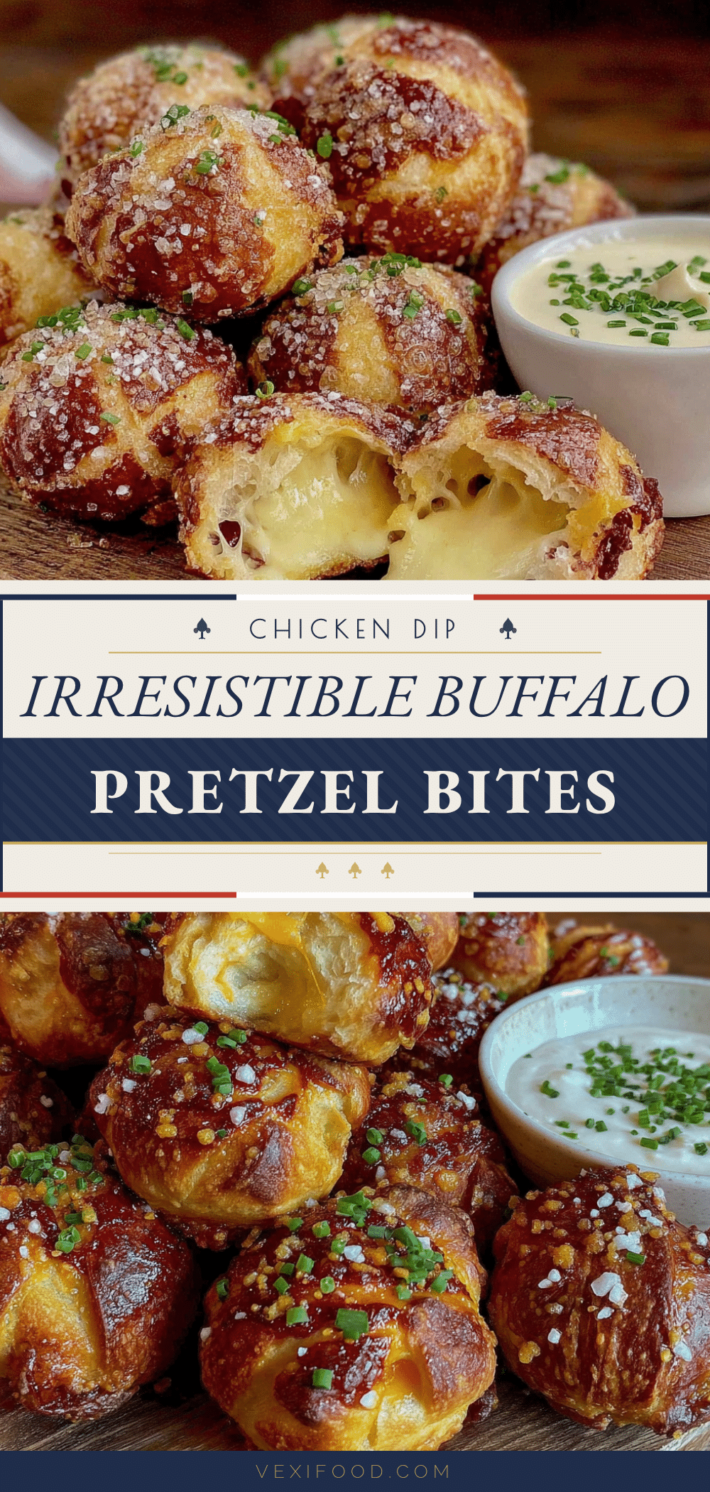 buffalo chicken dip stuffed pretzel bites recipe