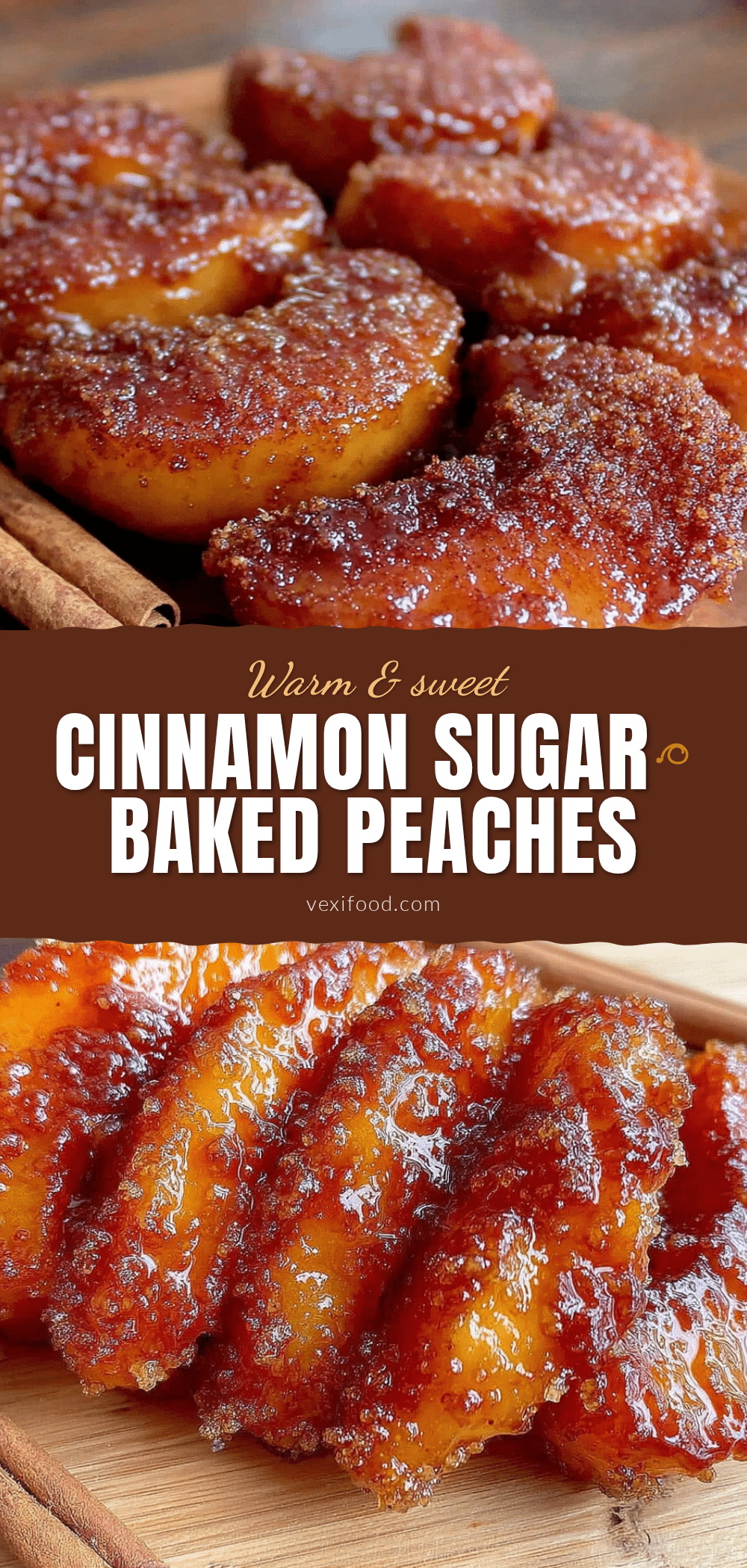 cinnamon sugar baked peach slices recipe