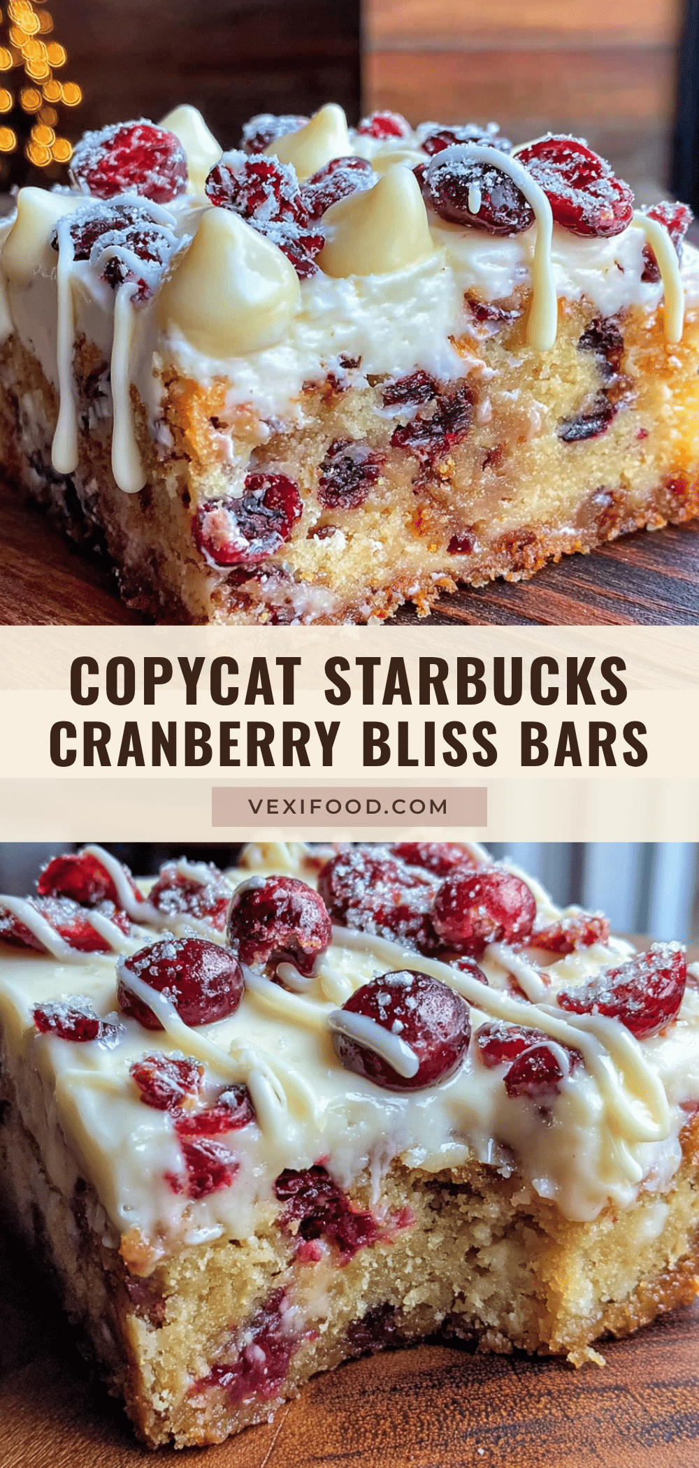 Copycat Starbucks Cranberry Bliss Bars recipe