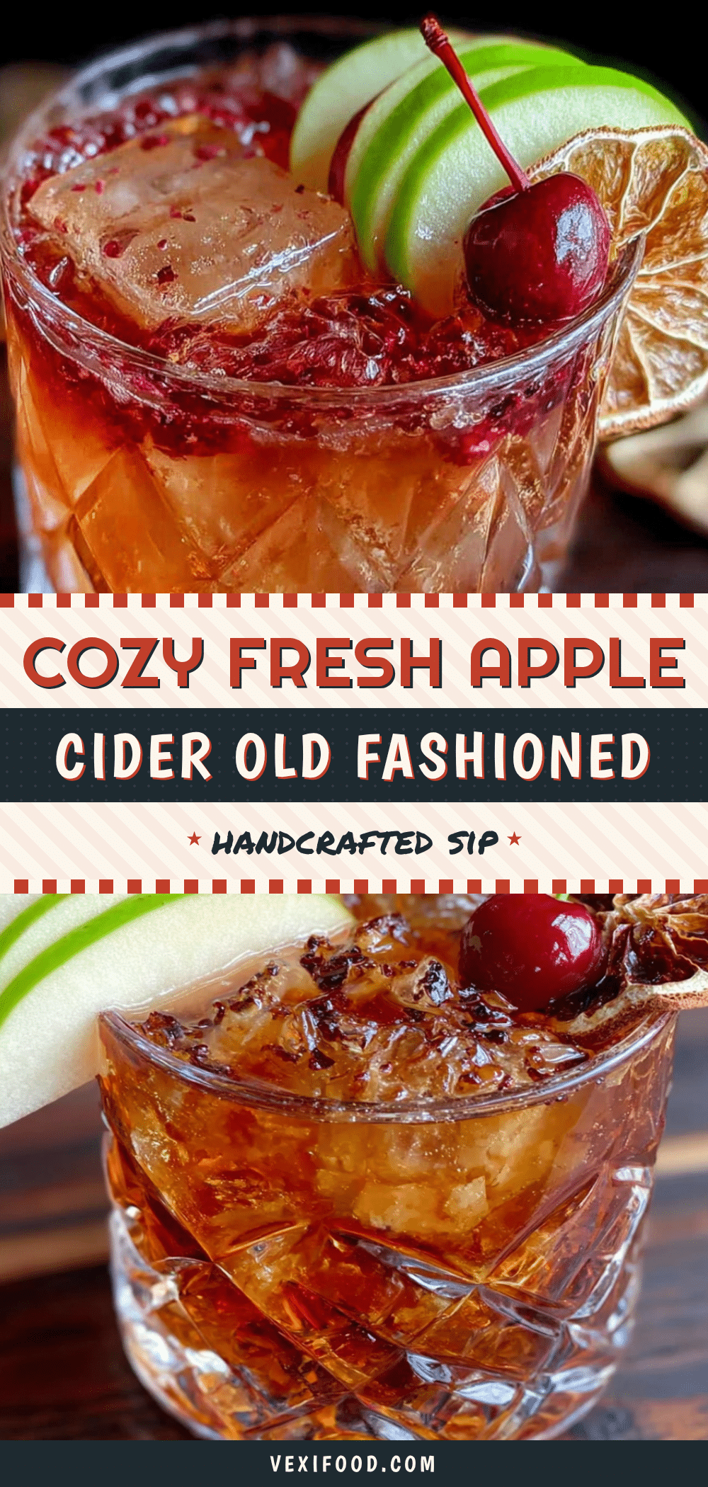 cozy fresh apple cider old fashioned cocktail recipe