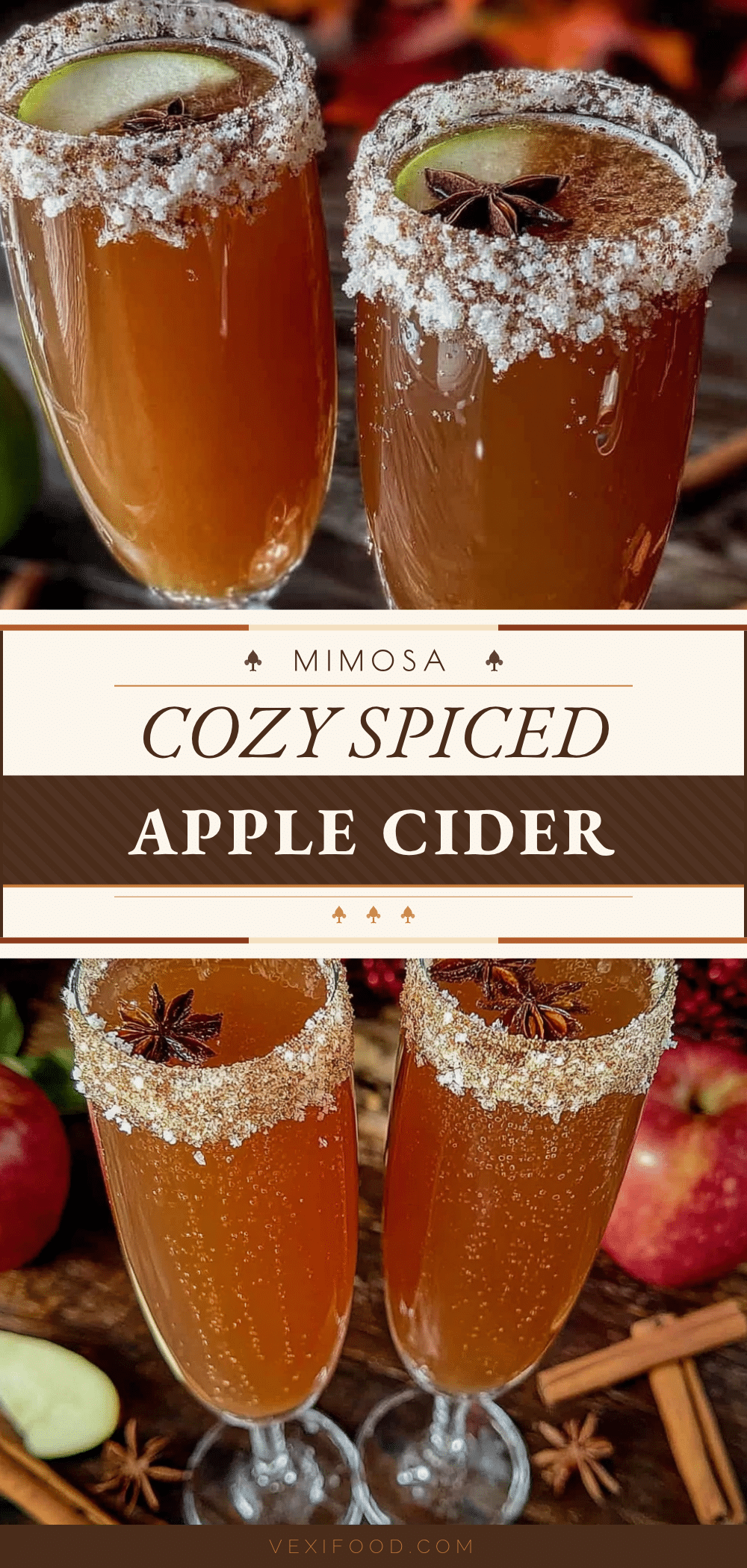 cozy spiced apple cider mimosa for two recipe