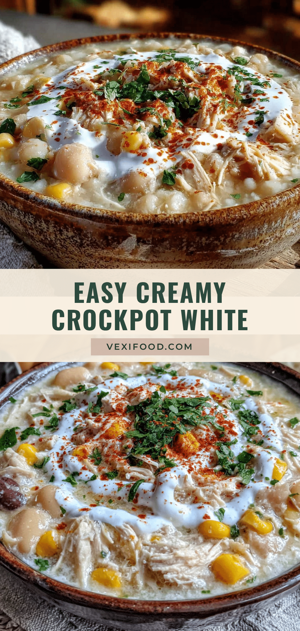creamy crockpot white chicken chili with corn recipe