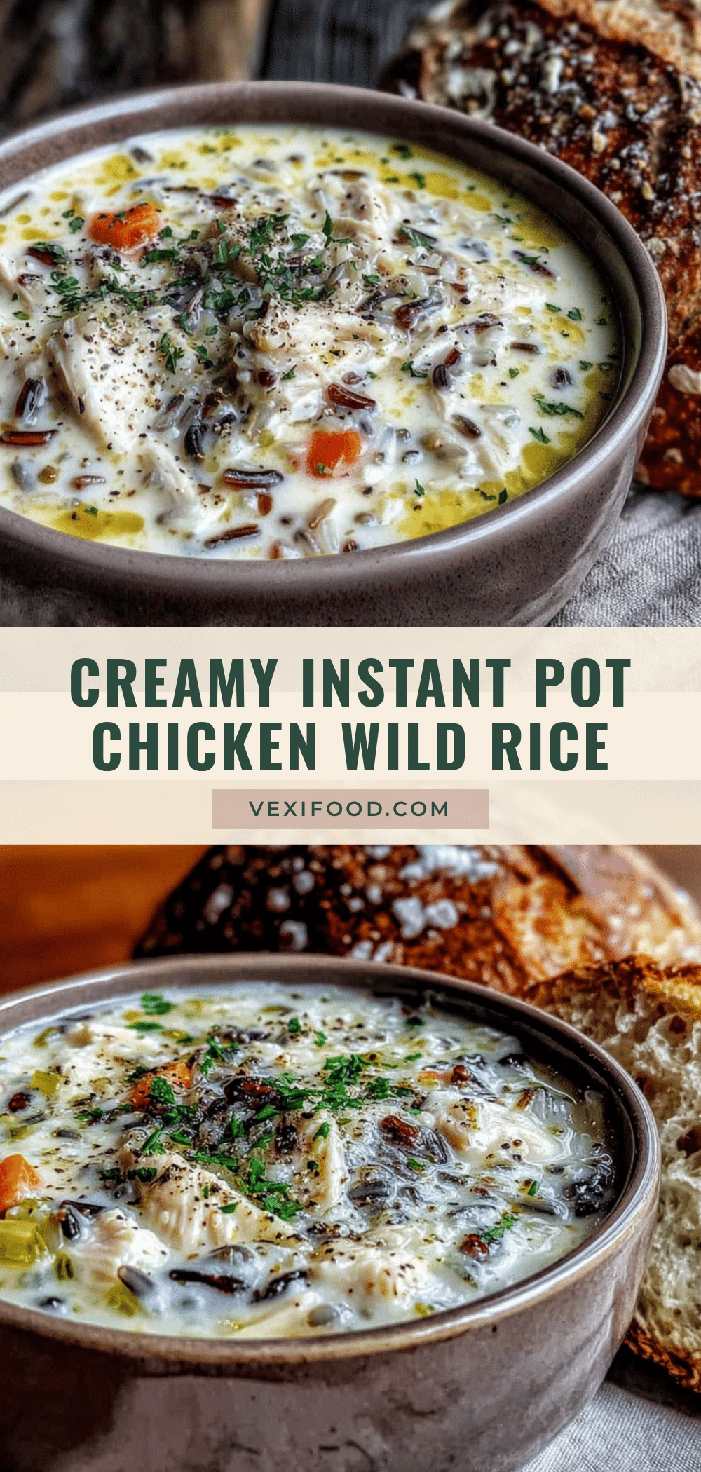 creamy instant pot chicken and wild rice soup recipe