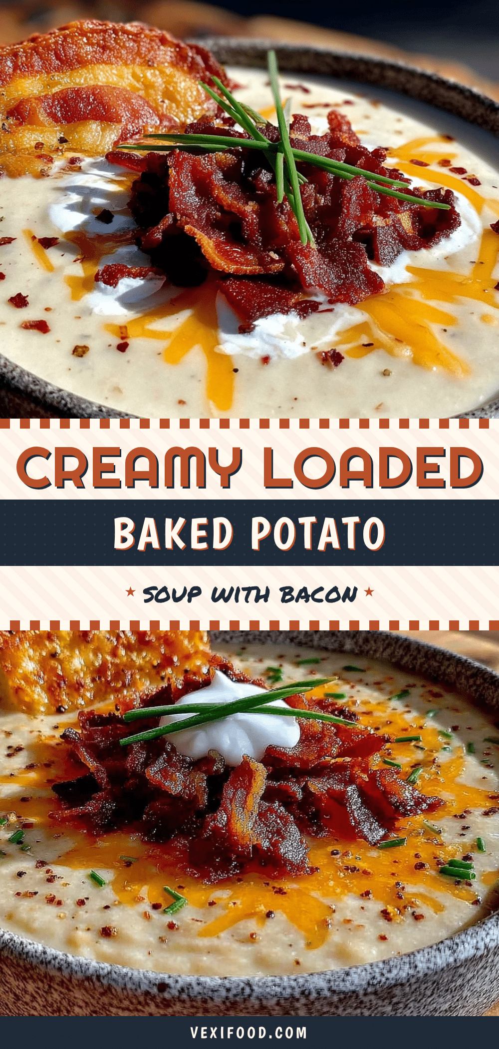 creamy loaded baked potato soup with crispy bacon recipe