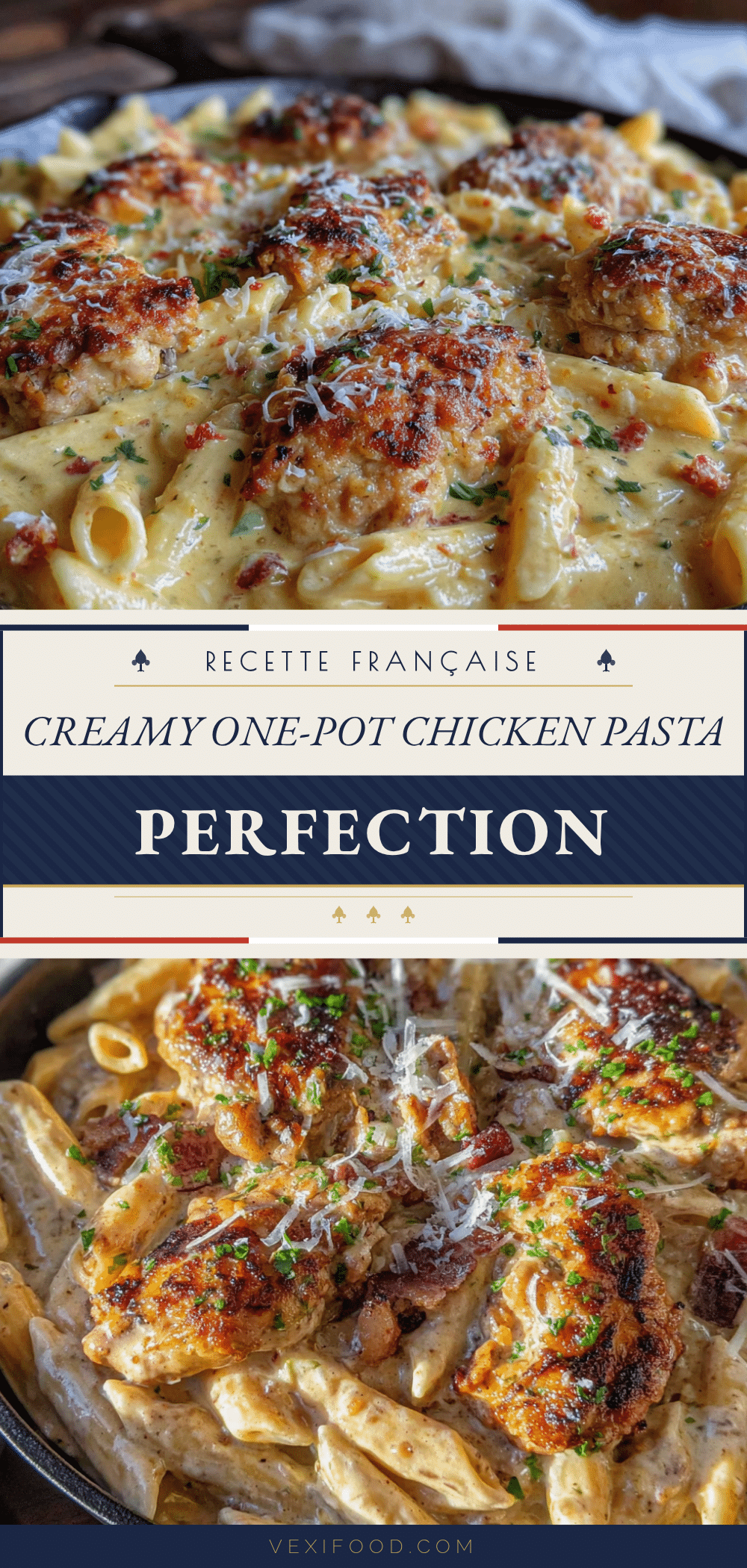 creamy one-pot chicken and pasta skillet recipe