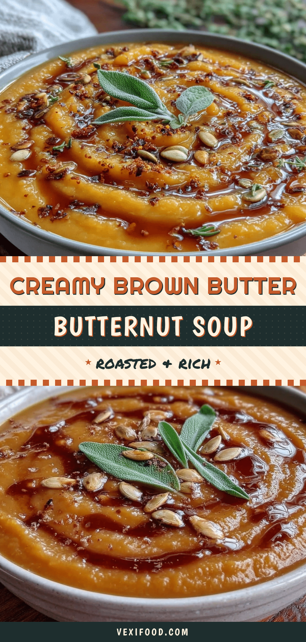 creamy roasted butternut squash soup with brown butter recipe