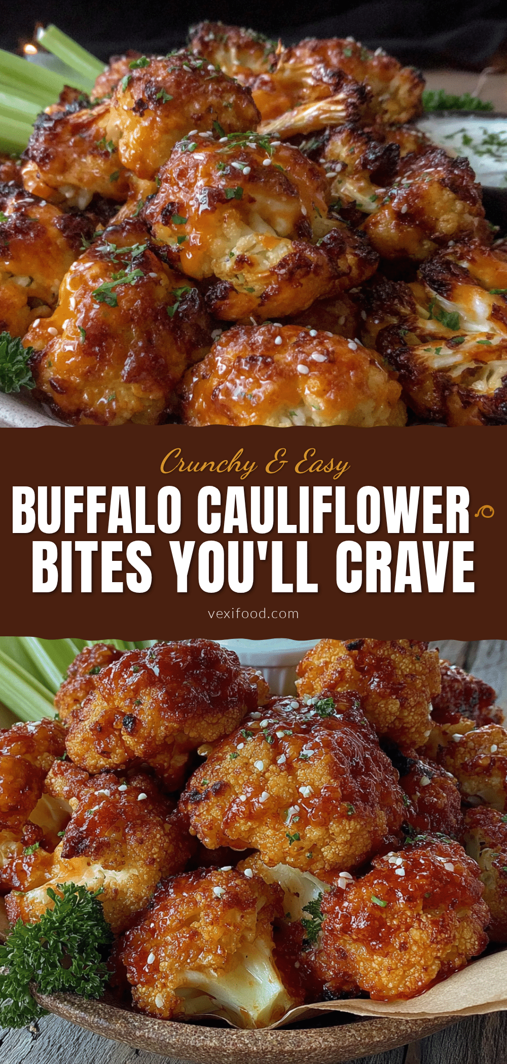 crispy baked buffalo cauliflower bites recipe