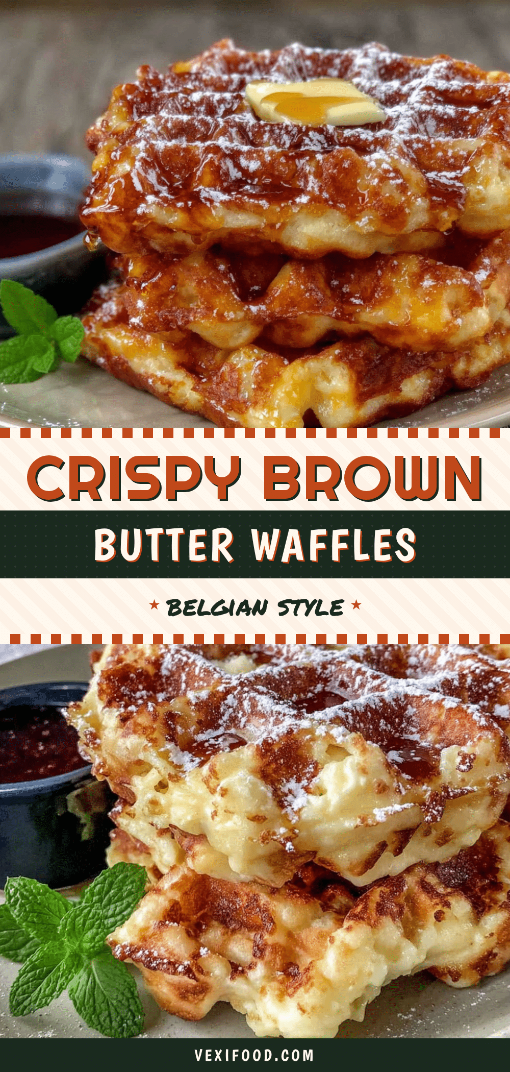 crispy brown butter Belgian waffles recipe
