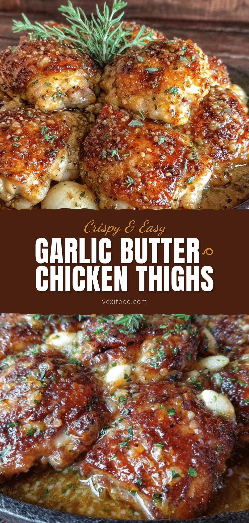 crispy one-pan garlic butter chicken thighs recipe