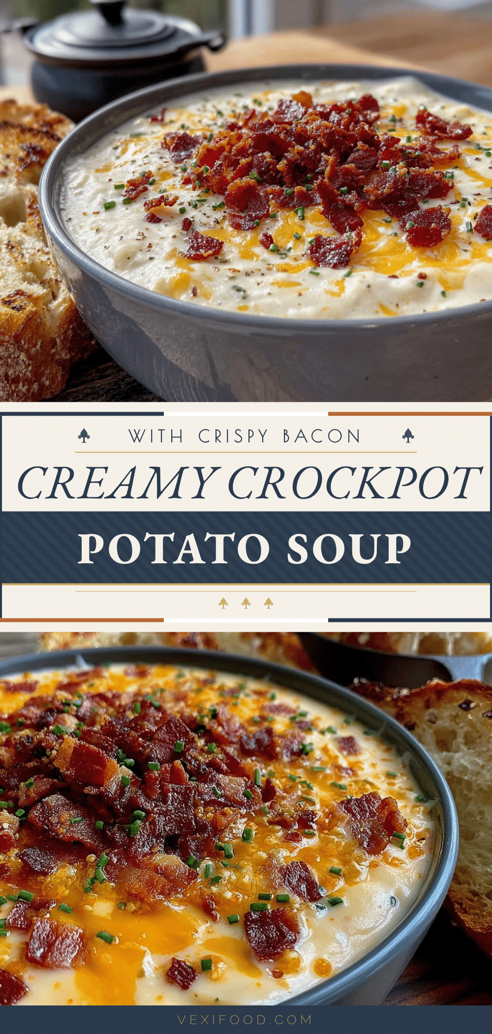 crockpot potato soup with crispy bacon recipe