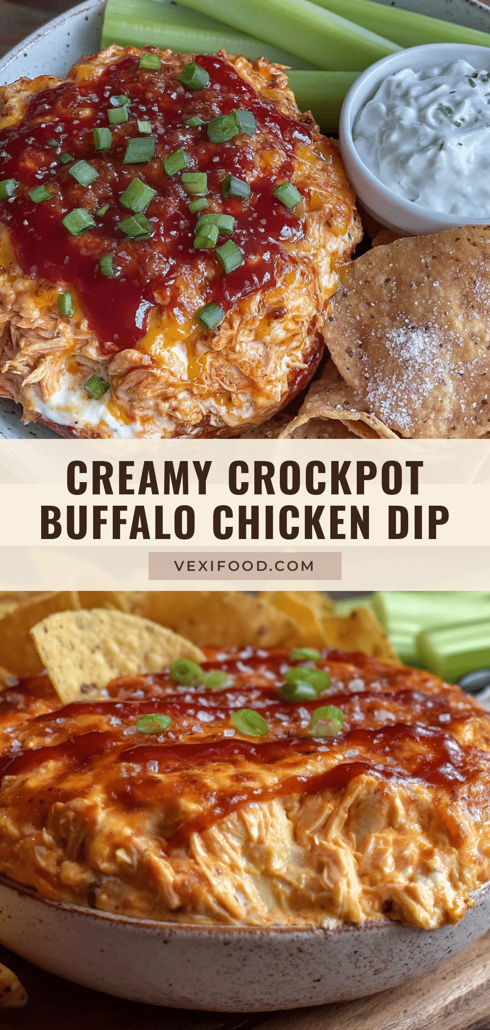 Easy Crockpot Buffalo Chicken Dip for Game Day recipe
