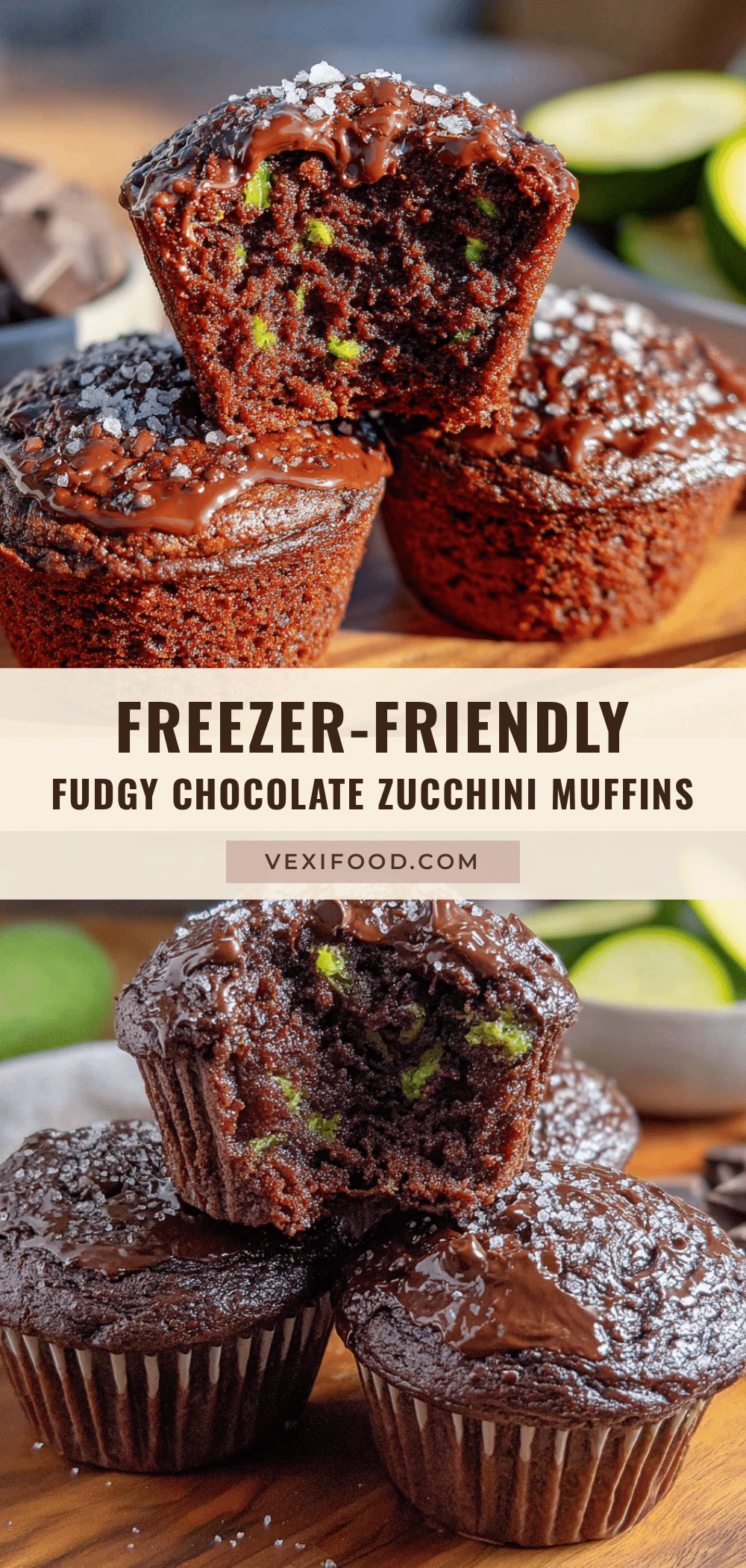 fudgy chocolate zucchini muffins recipe